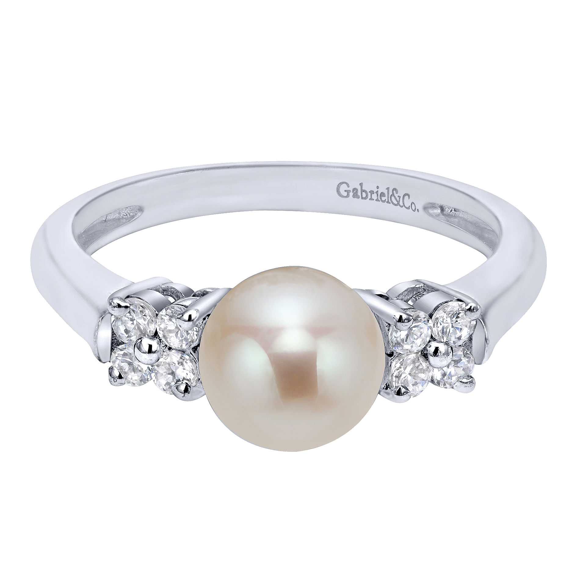 14k White Gold Diamond Pearl Fashion 14k White Gold Diamond Pearl Fashion