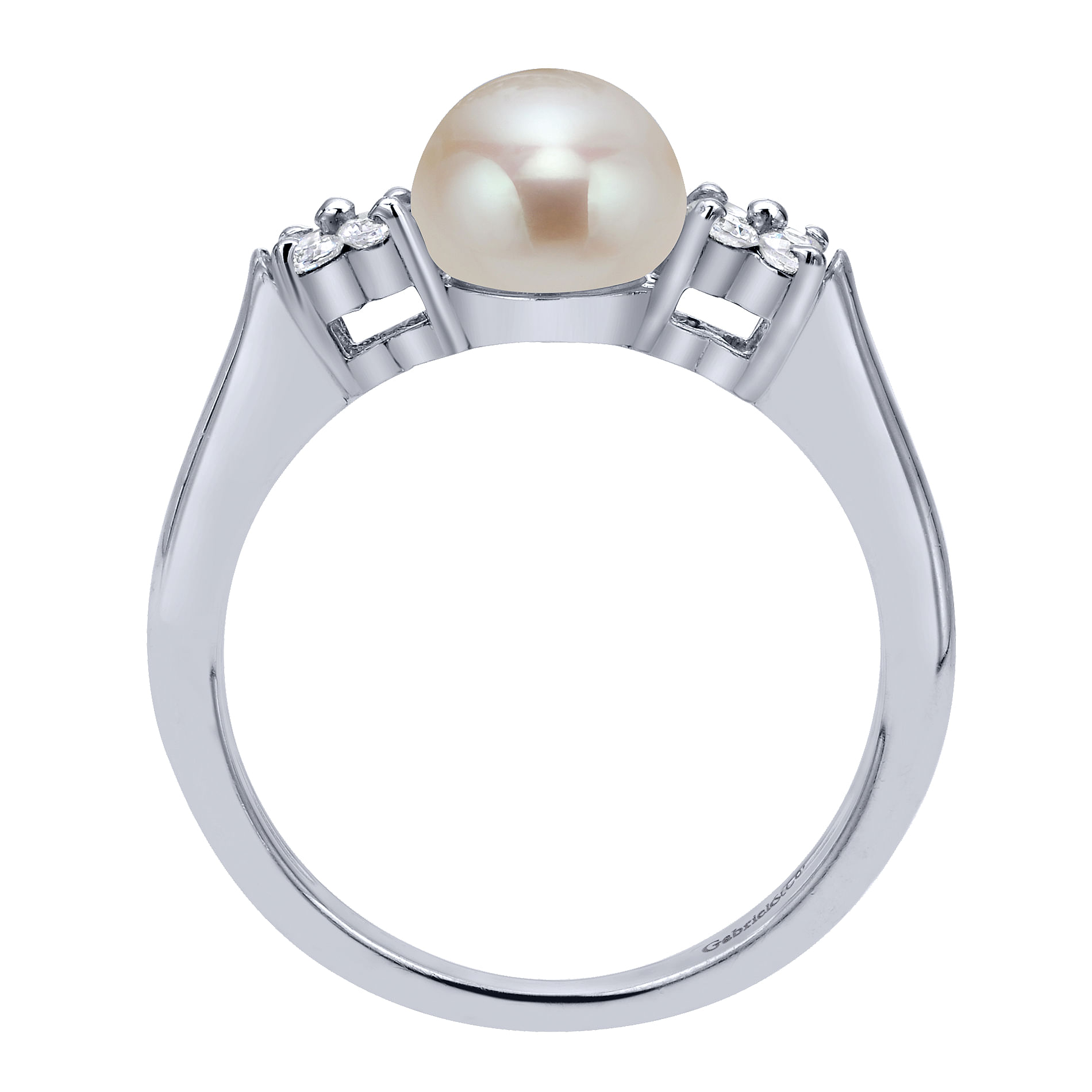 14k White Gold Diamond Pearl Fashion Ladies 14k White Gold Diamond Pearl Fashion Ladies