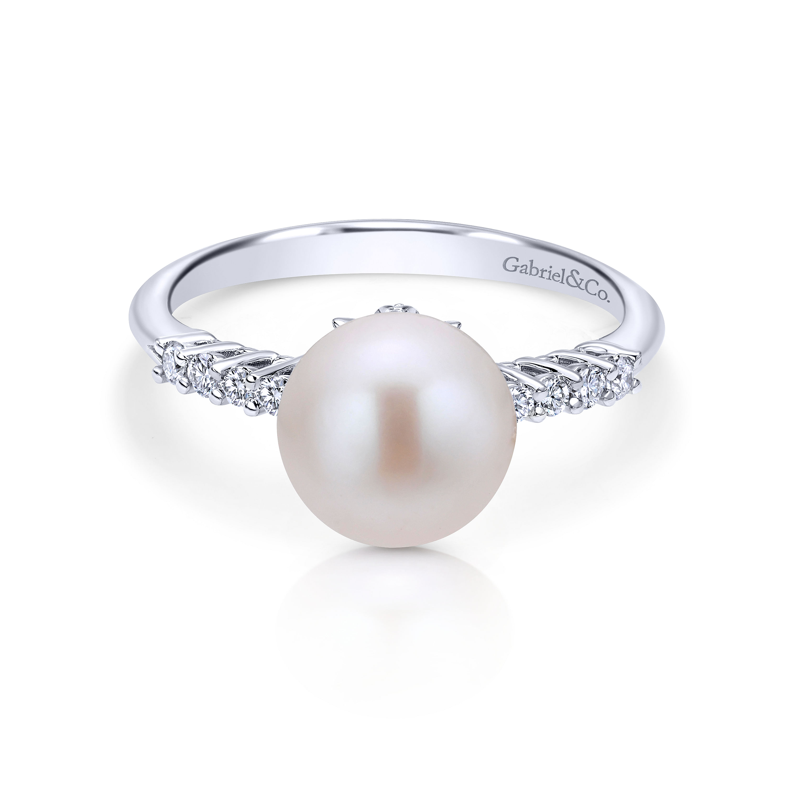 14k White Gold Diamond Pearl Fashion 14k White Gold Diamond Pearl Fashion