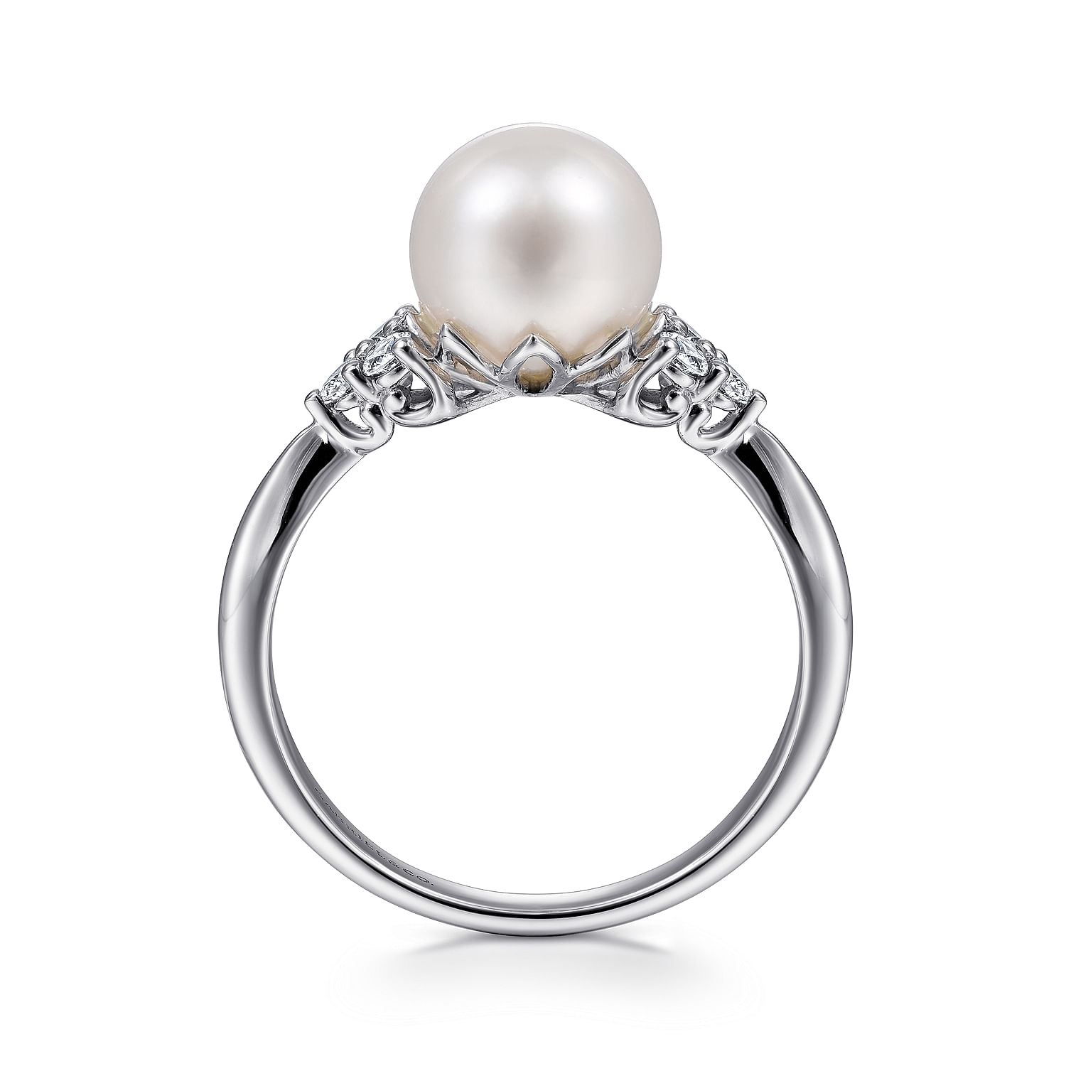 14k White Gold Diamond Pearl Fashion Ladies 14k White Gold Diamond Pearl Fashion Ladies