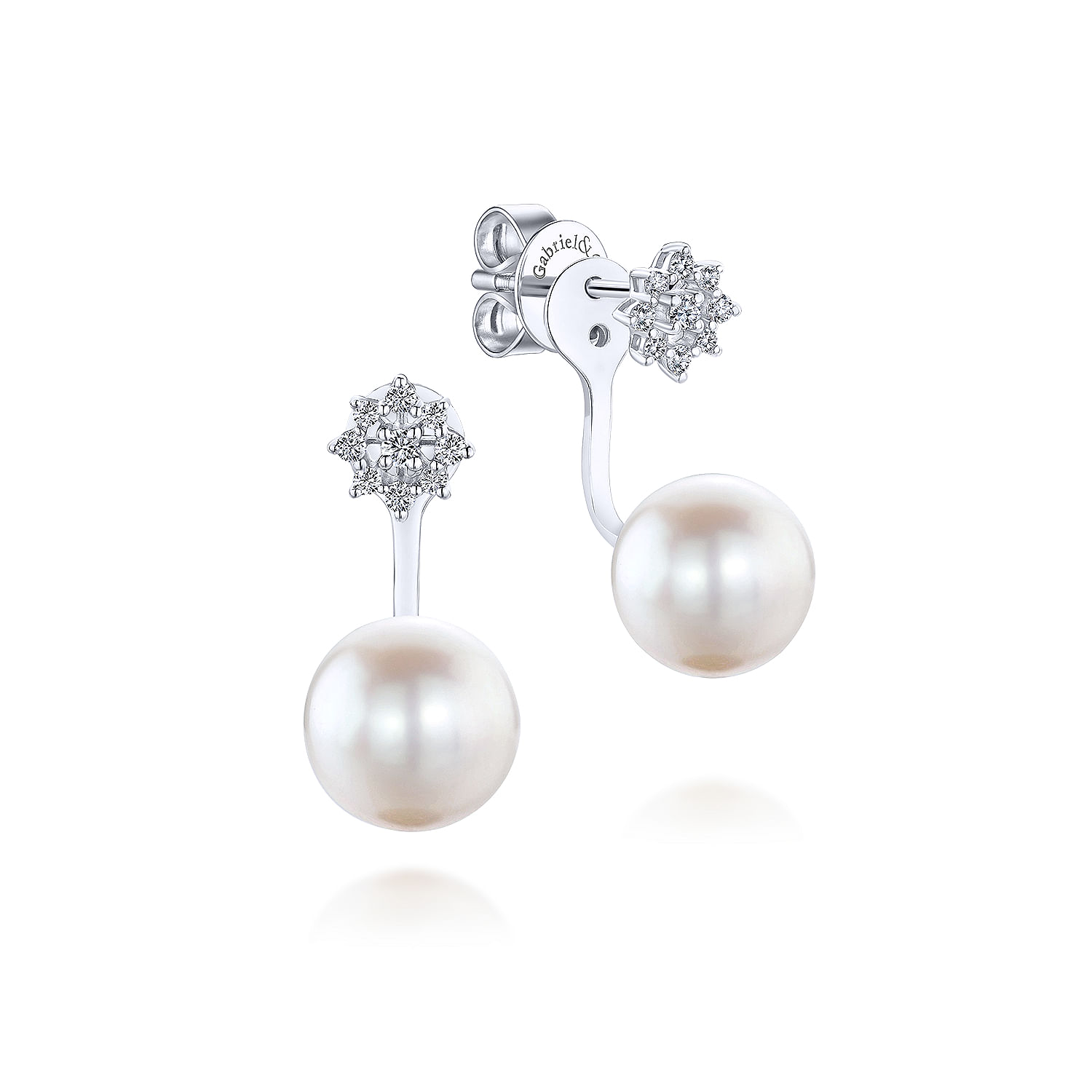 14k White Gold Diamond Pearl Peek A Boo 14k White Gold Diamond Pearl Peek A Boo
