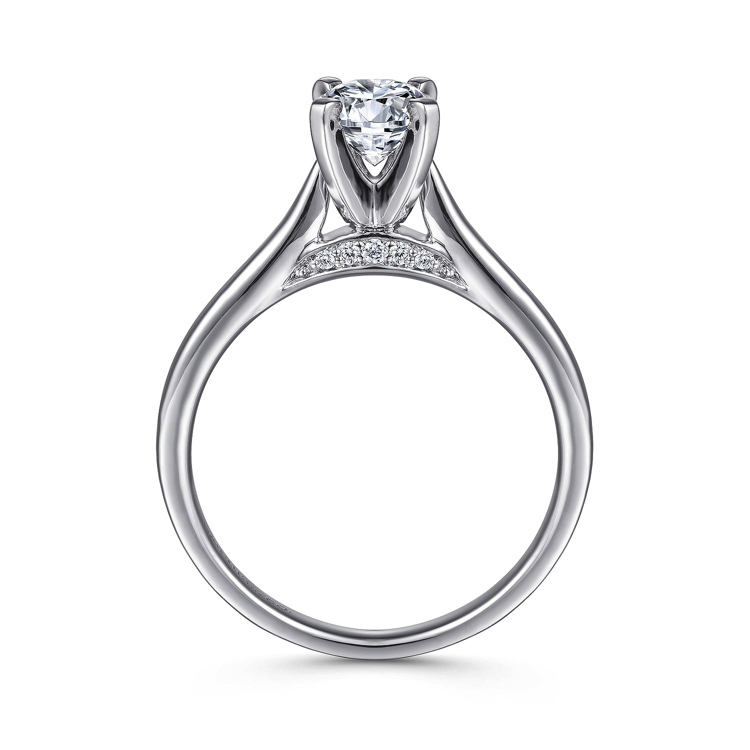 14k White Gold Diamond Solitaire Engagement Ring angle 2 14k White Gold Diamond Solitaire Engagement Ring angle 2