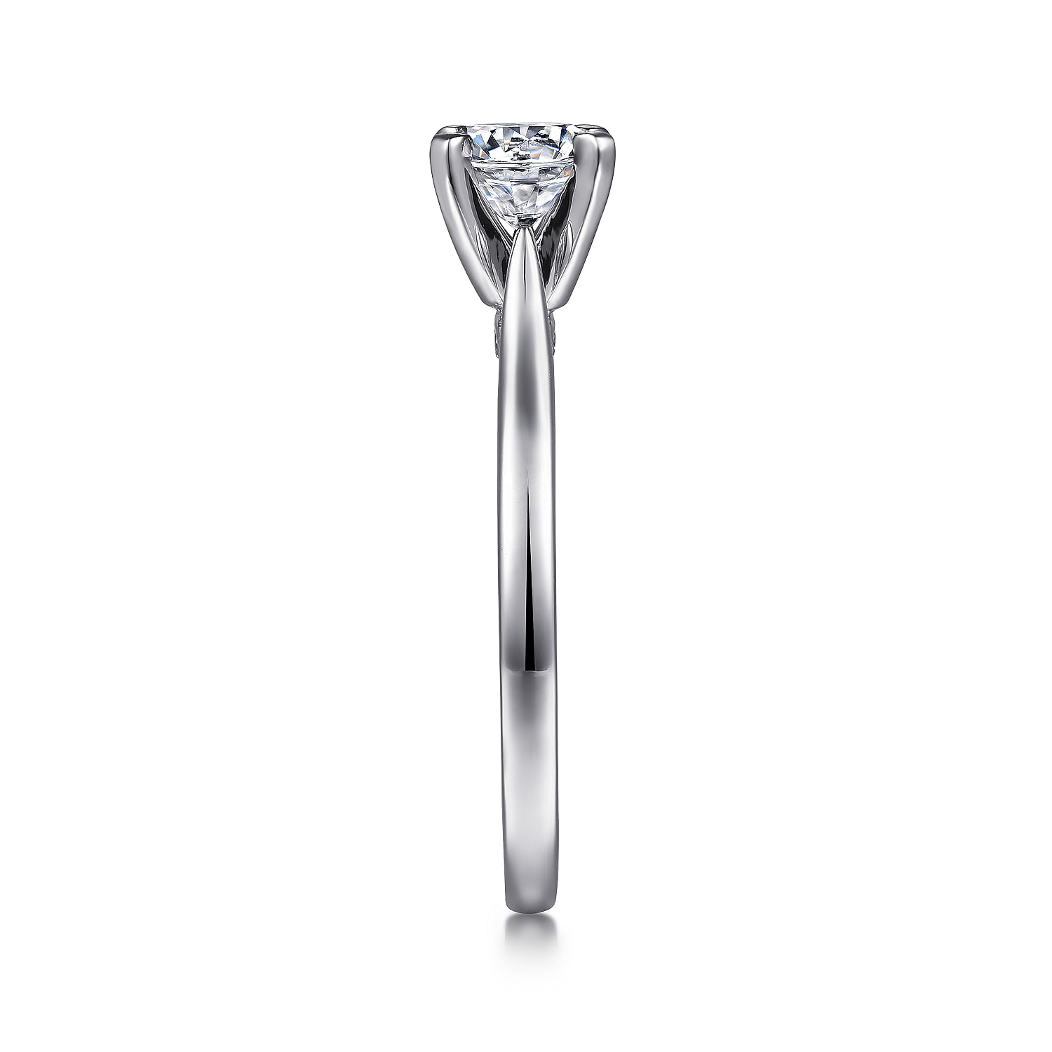 14k White Gold Diamond Solitaire Engagement Ring angle 5 14k White Gold Diamond Solitaire Engagement Ring angle 5