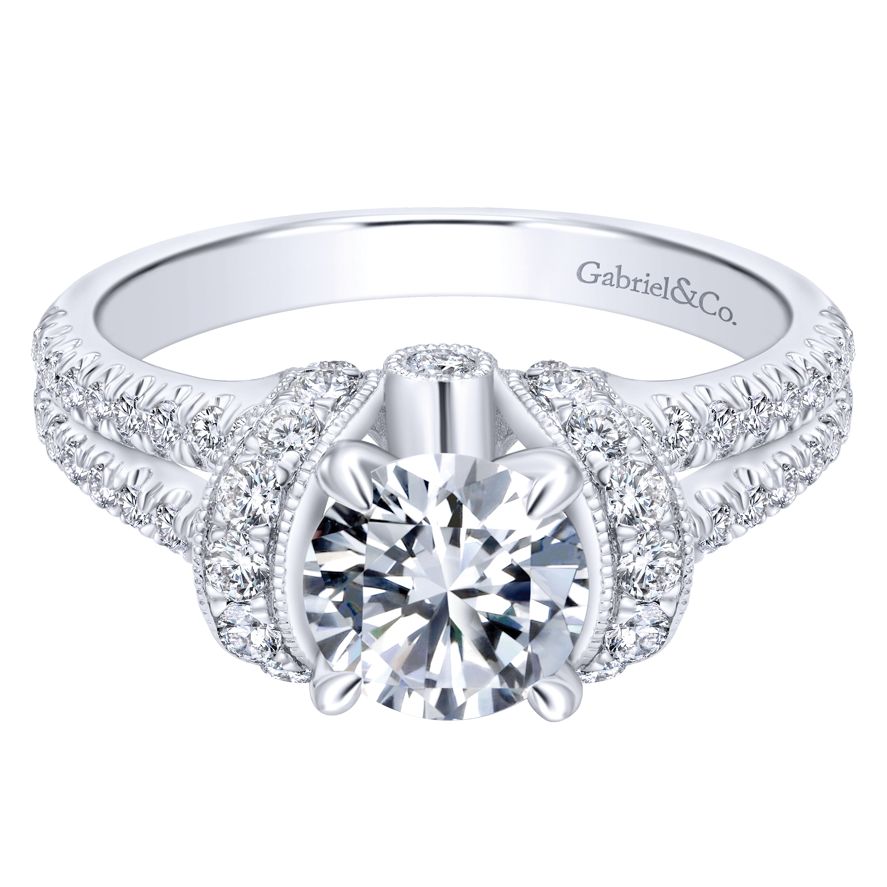 14k White Gold Diamond Split Shank 14k White Gold Diamond Split Shank