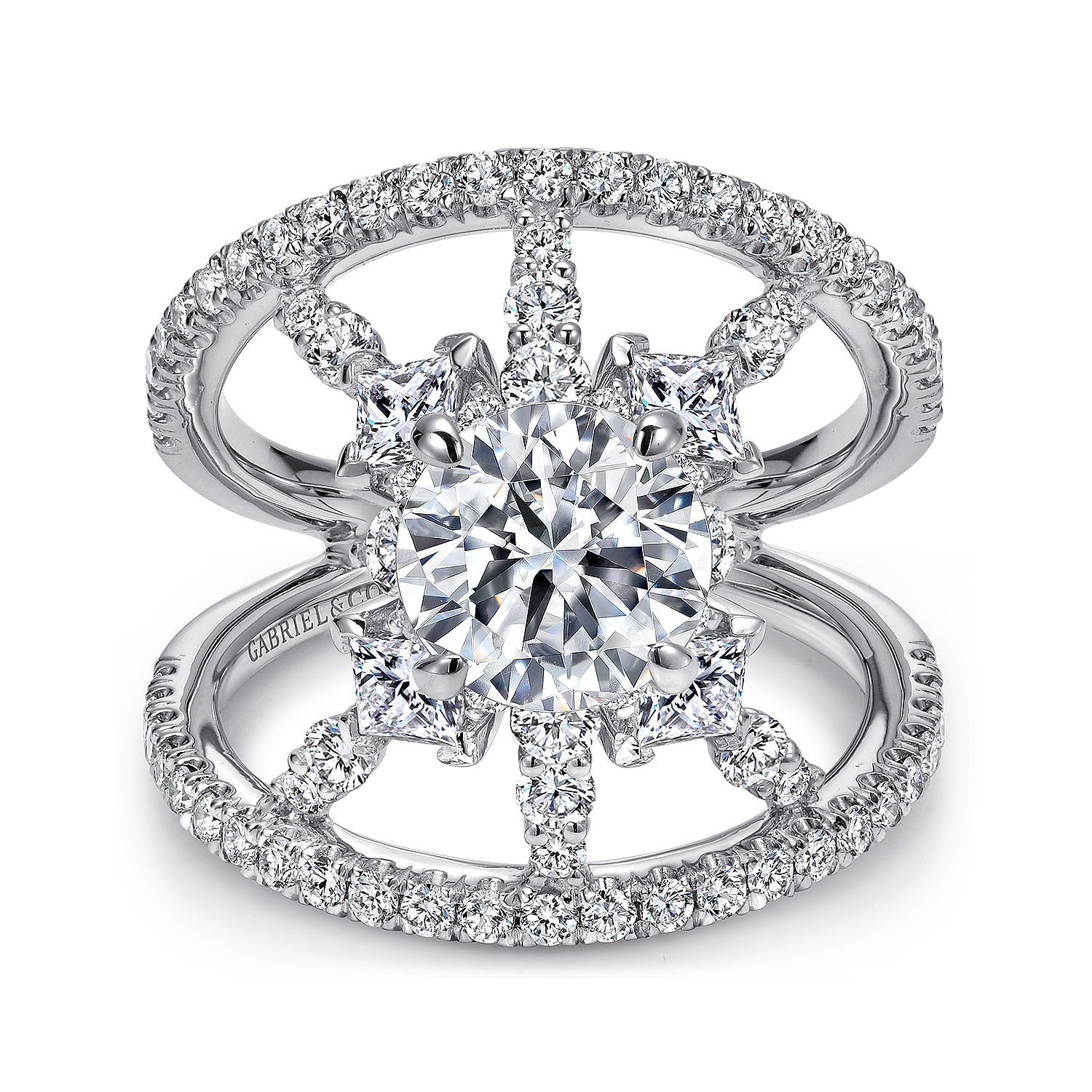 14k White Gold Diamond Split Shank 14k White Gold Diamond Split Shank