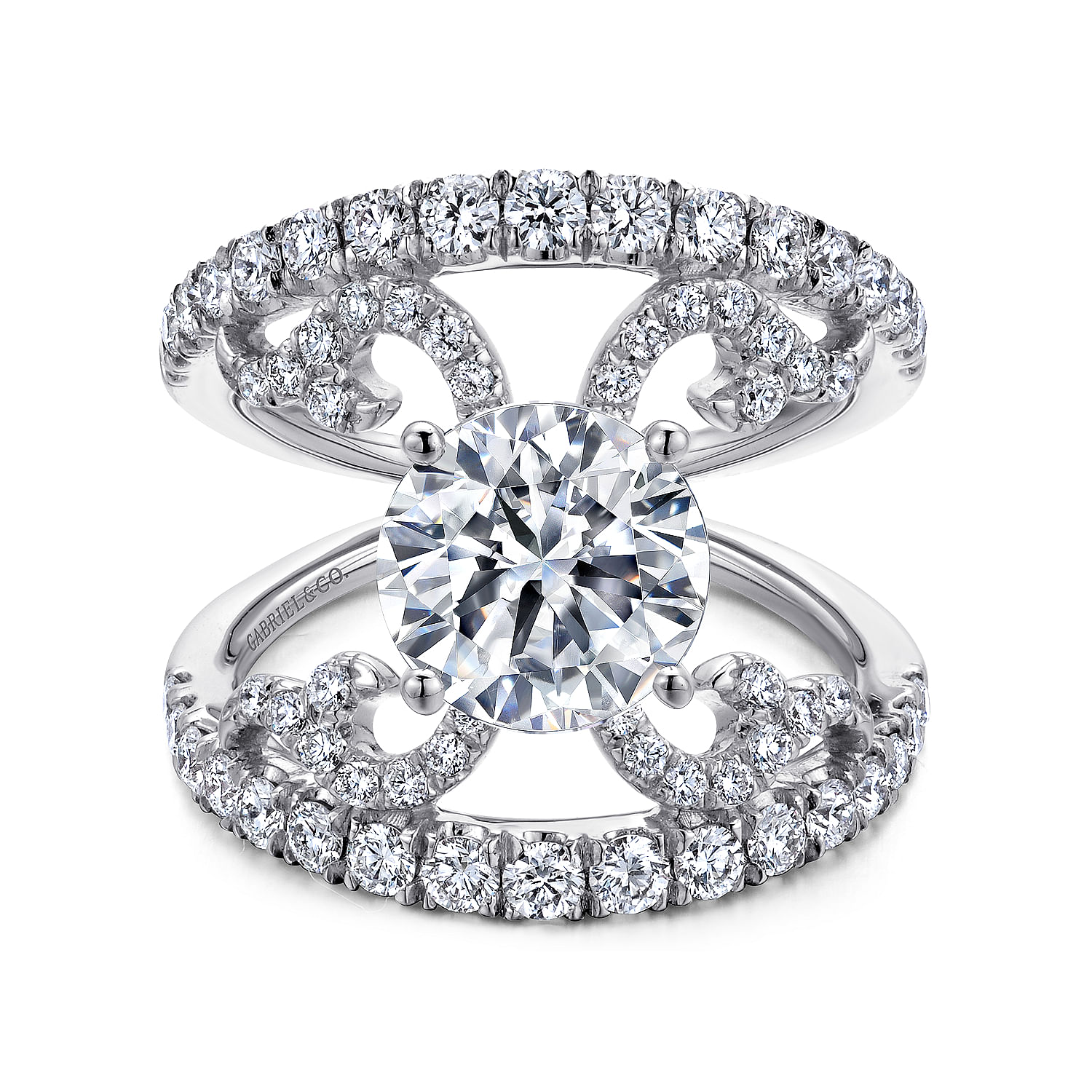 14k White Gold Diamond Split Shank 14k White Gold Diamond Split Shank