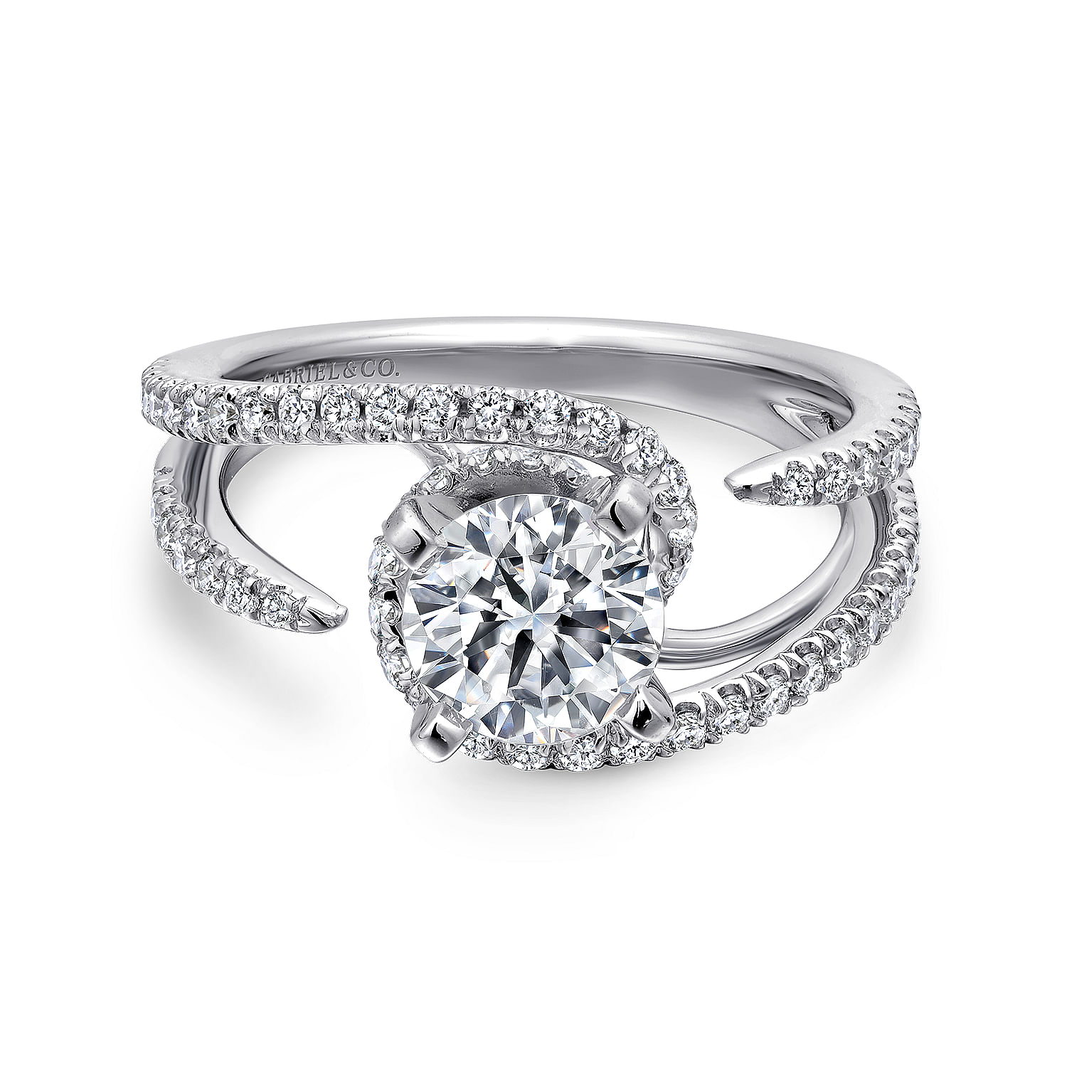 14k White Gold Diamond Split Shank 14k White Gold Diamond Split Shank