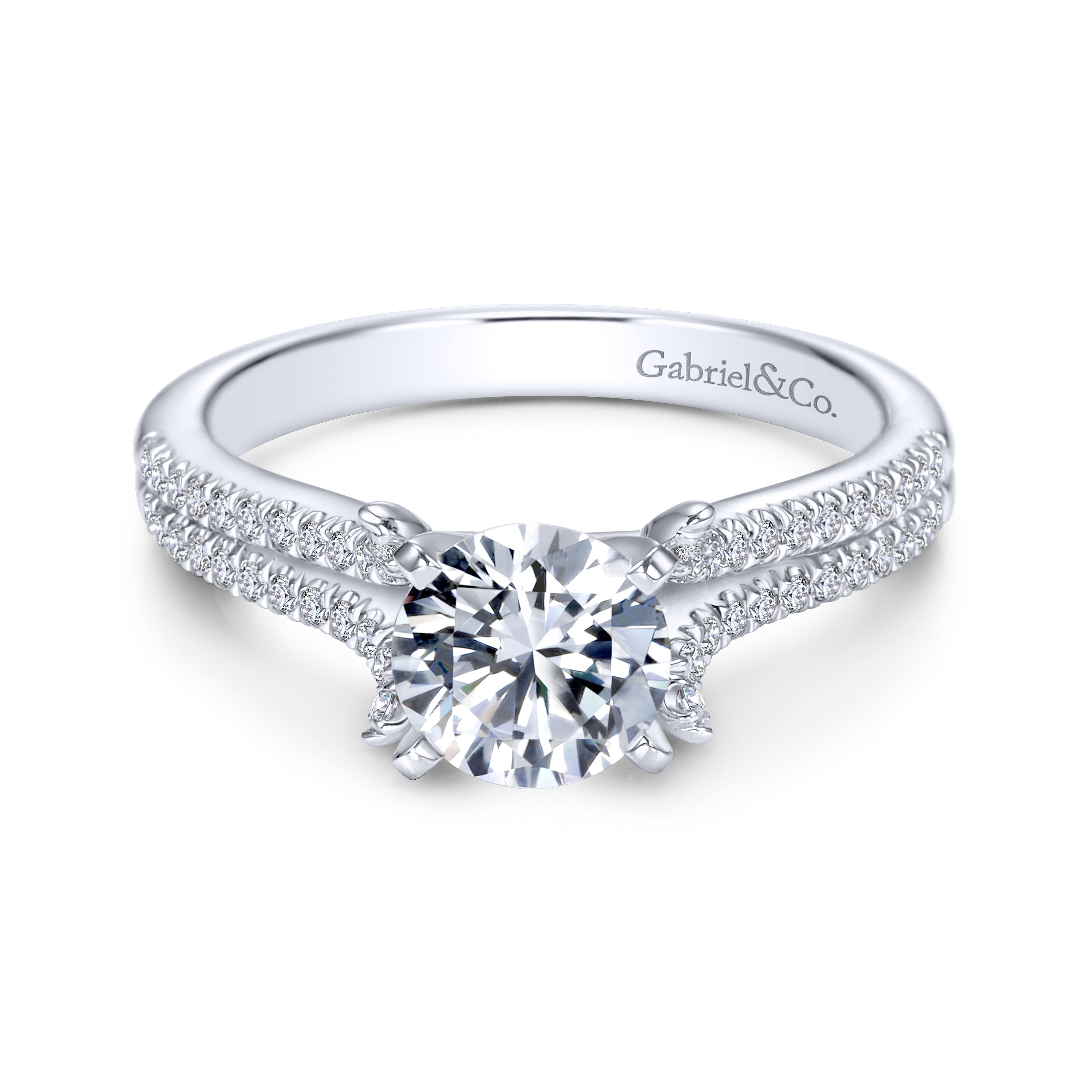 14k White Gold Diamond Split Shank 14k White Gold Diamond Split Shank