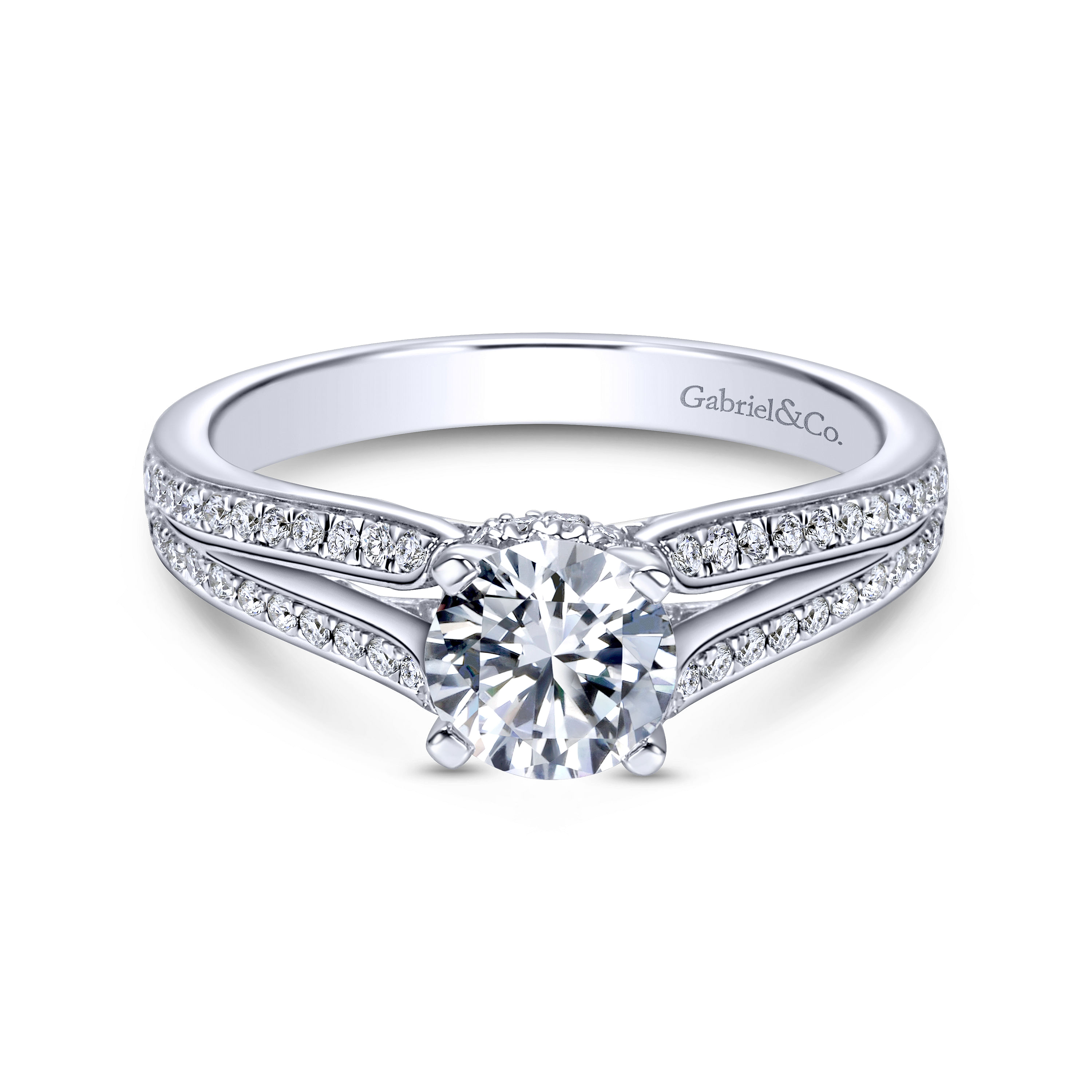 14k White Gold Diamond Split Shank 14k White Gold Diamond Split Shank