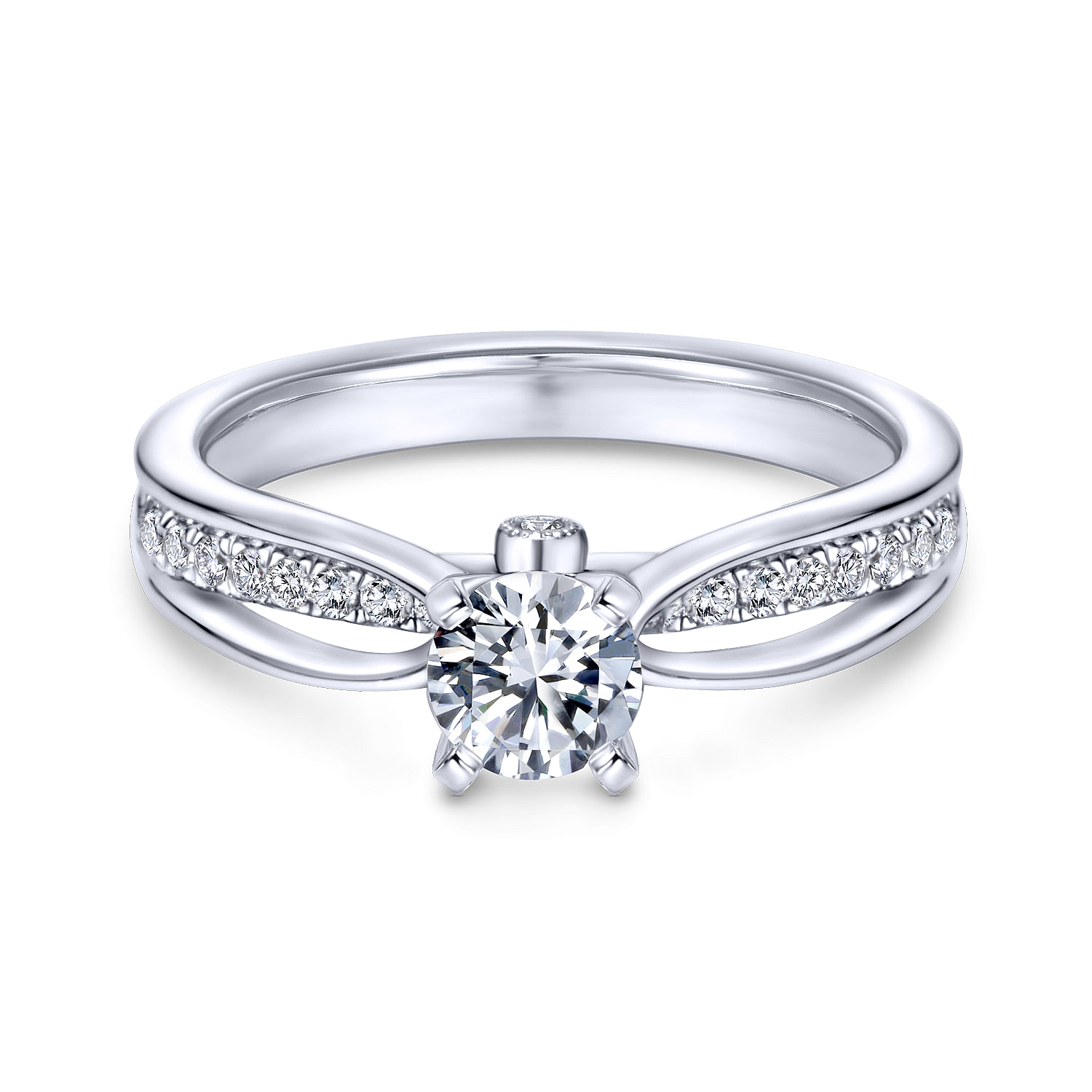 14k White Gold Diamond Split Shank 14k White Gold Diamond Split Shank