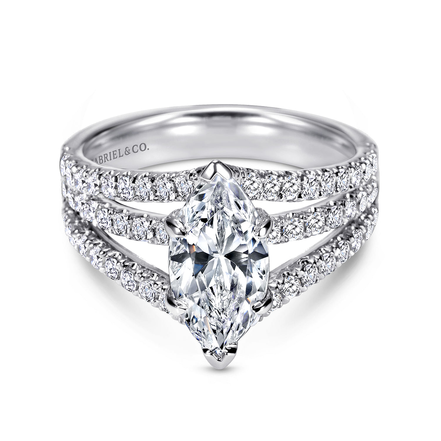 14k White Gold Diamond Split Shank 14k White Gold Diamond Split Shank
