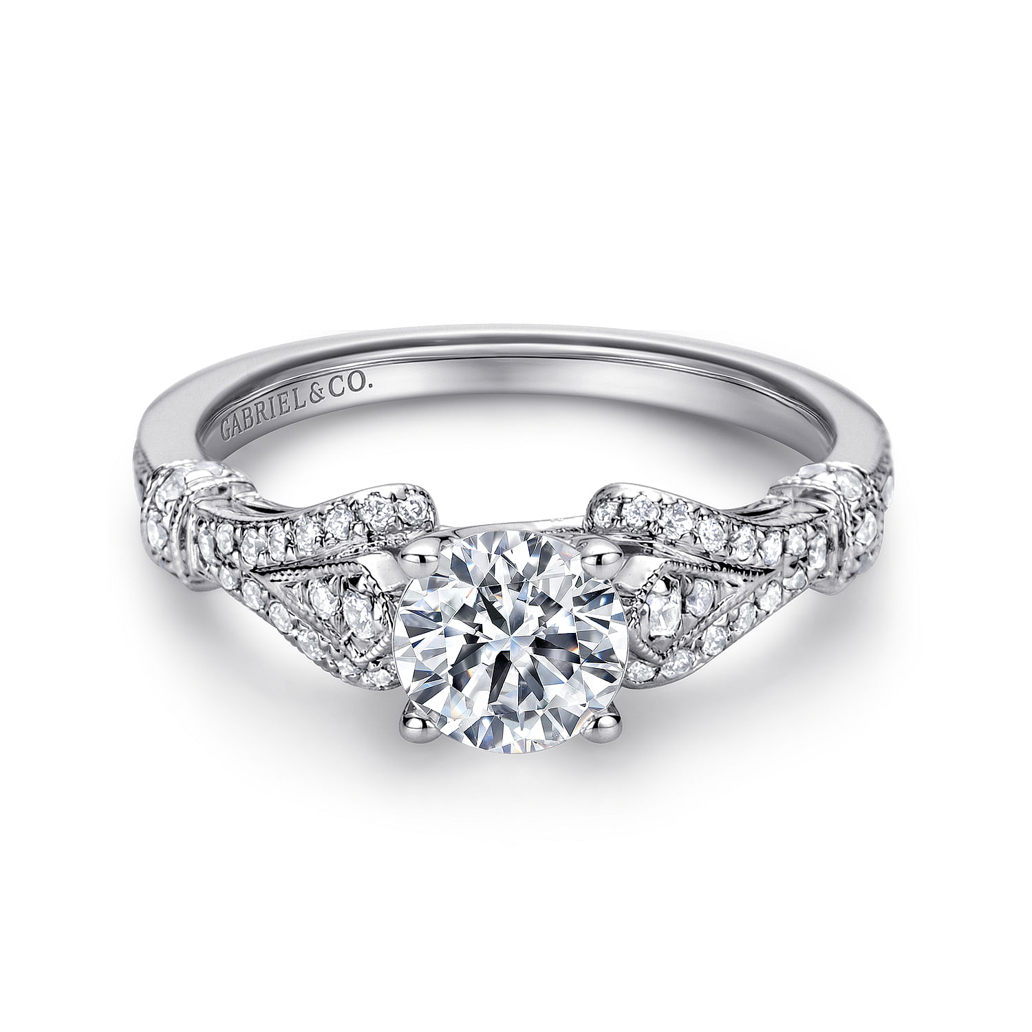 14k White Gold Diamond Split Shank 14k White Gold Diamond Split Shank