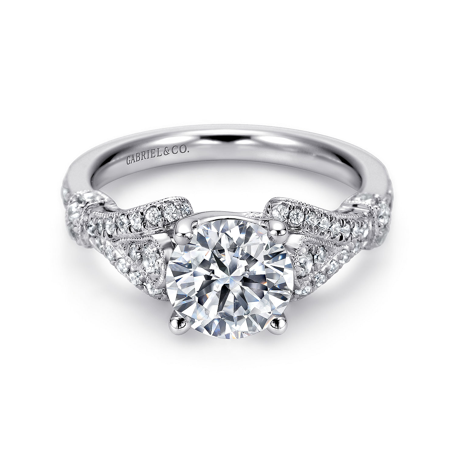 14k White Gold Diamond Split Shank 14k White Gold Diamond Split Shank
