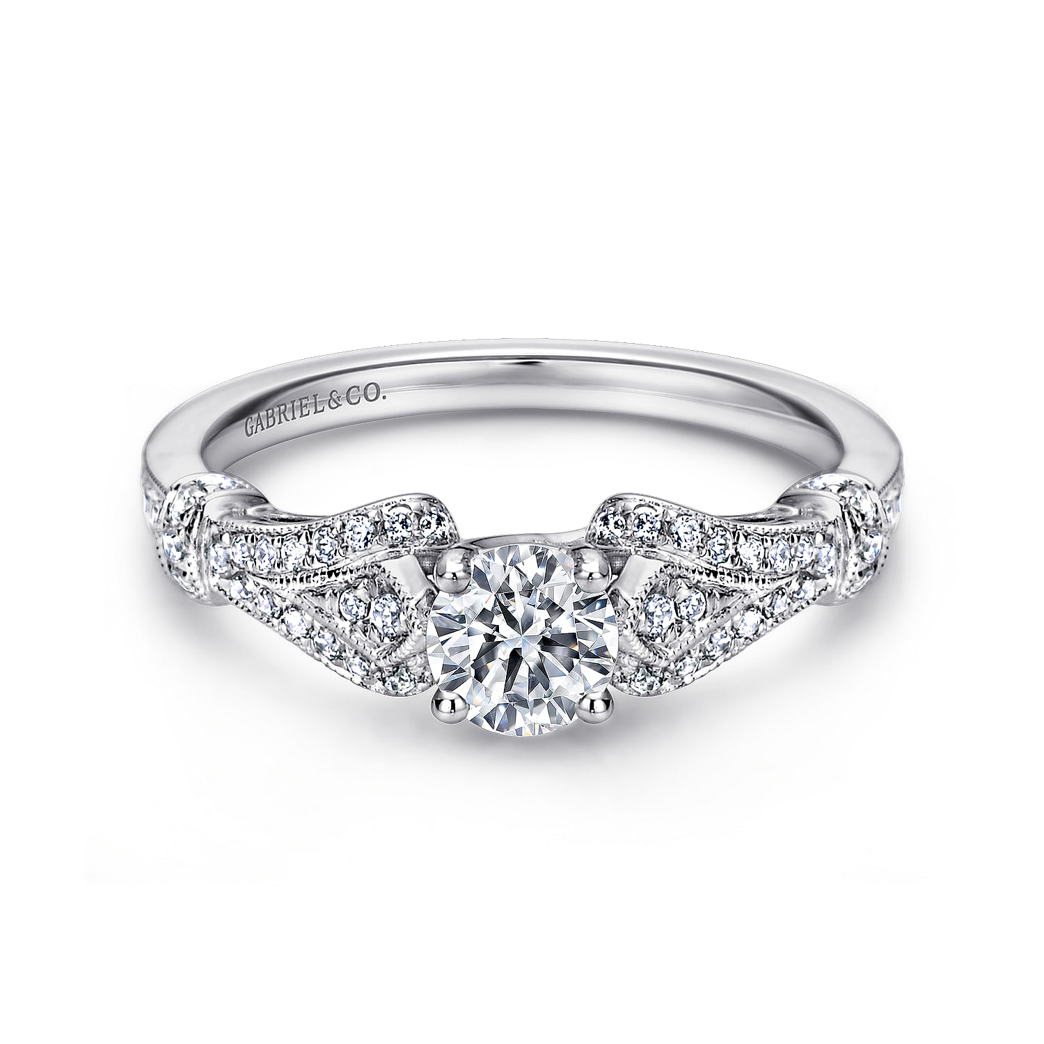 14k White Gold Diamond Split Shank 14k White Gold Diamond Split Shank