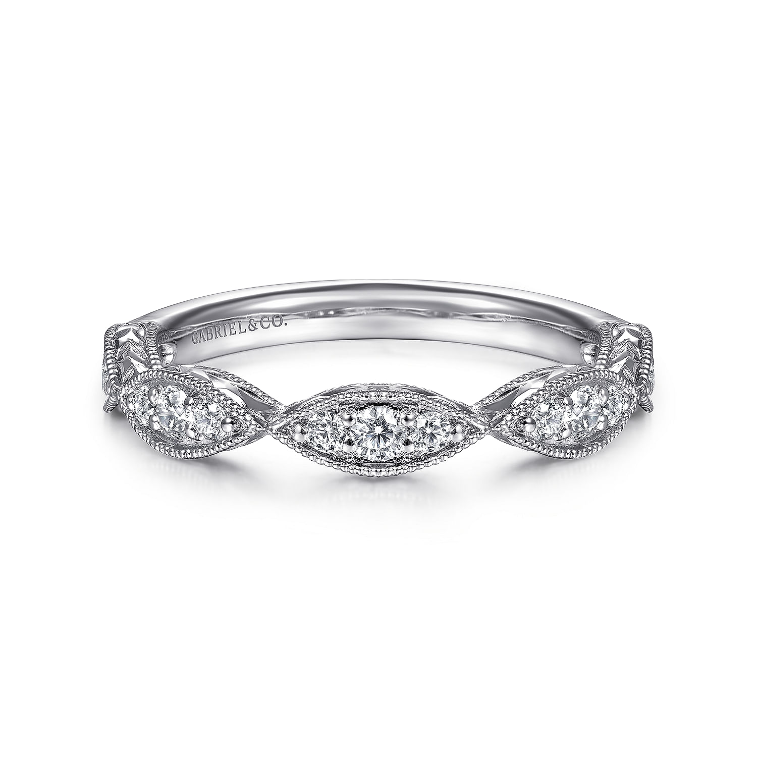 14k White Gold Diamond Stackable 14k White Gold Diamond Stackable