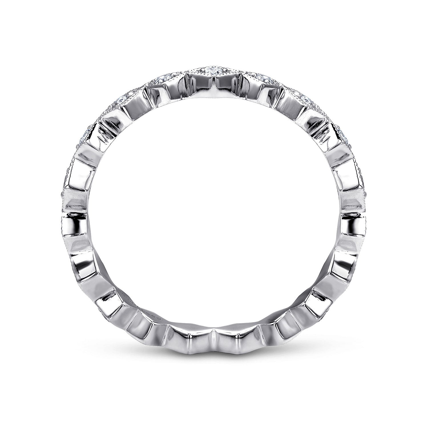 14k White Gold Diamond Stackable Ladies 14k White Gold Diamond Stackable Ladies