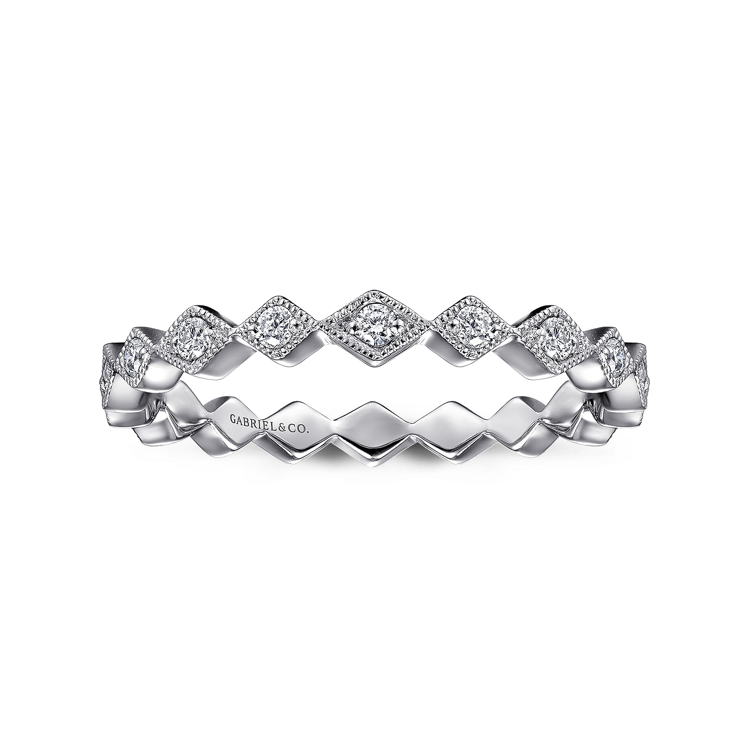 14k White Gold Diamond Stackable Ladies 14k White Gold Diamond Stackable Ladies