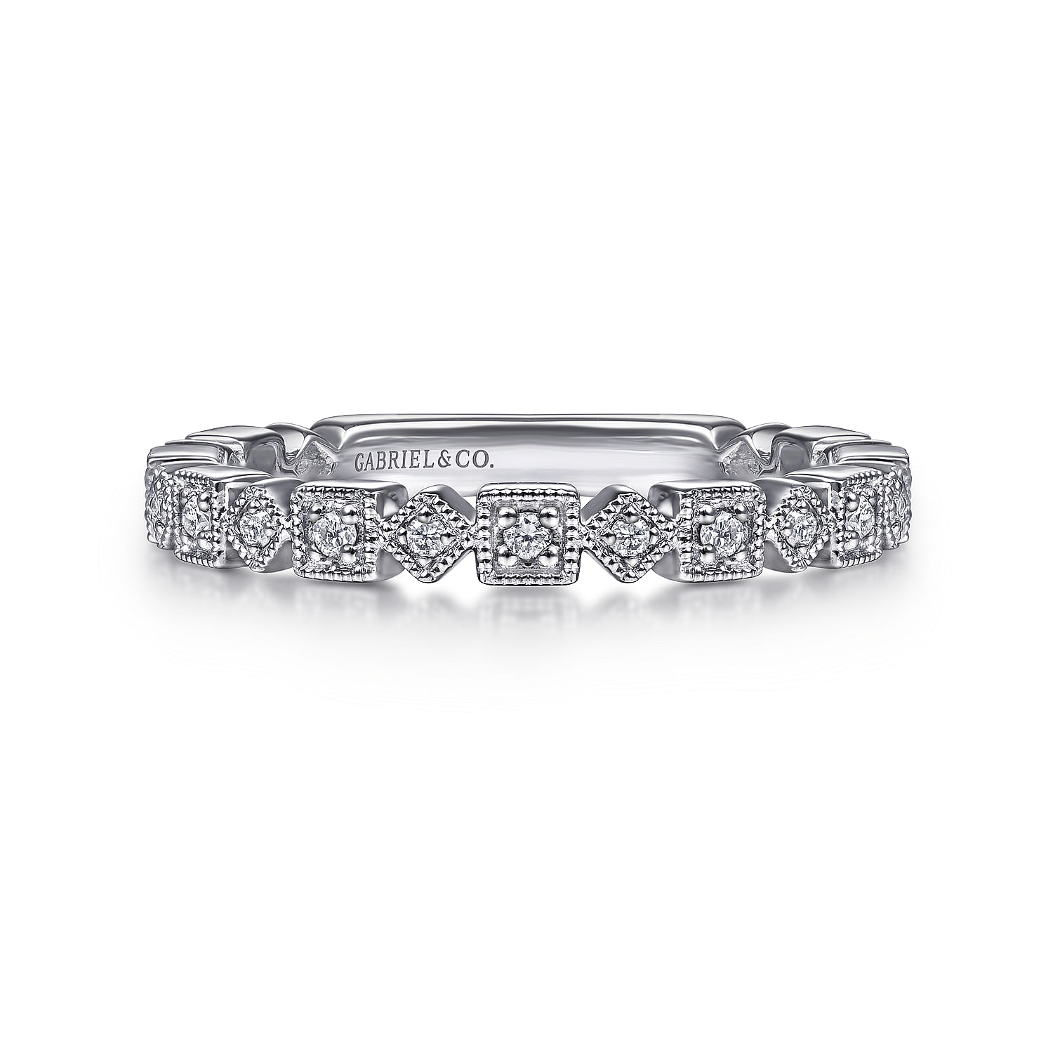 14k White Gold Diamond Stackable 14k White Gold Diamond Stackable
