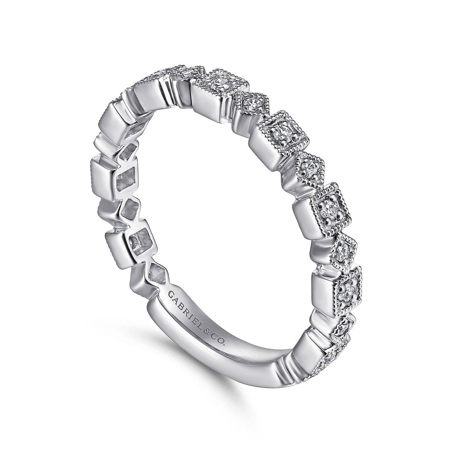 14k White Gold Diamond Stackable Ladies 14k White Gold Diamond Stackable Ladies