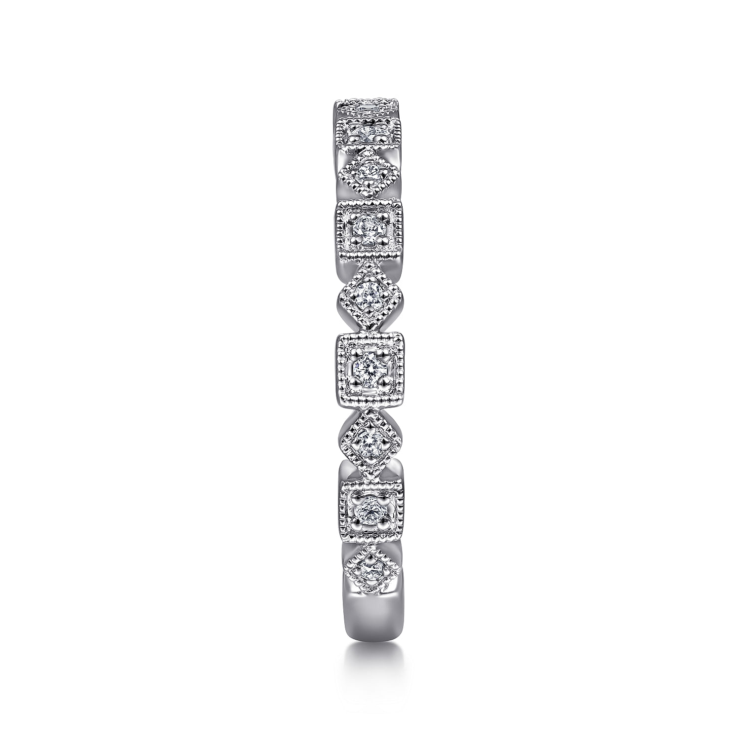 14k White Gold Diamond Stackable Ladies 14k White Gold Diamond Stackable Ladies