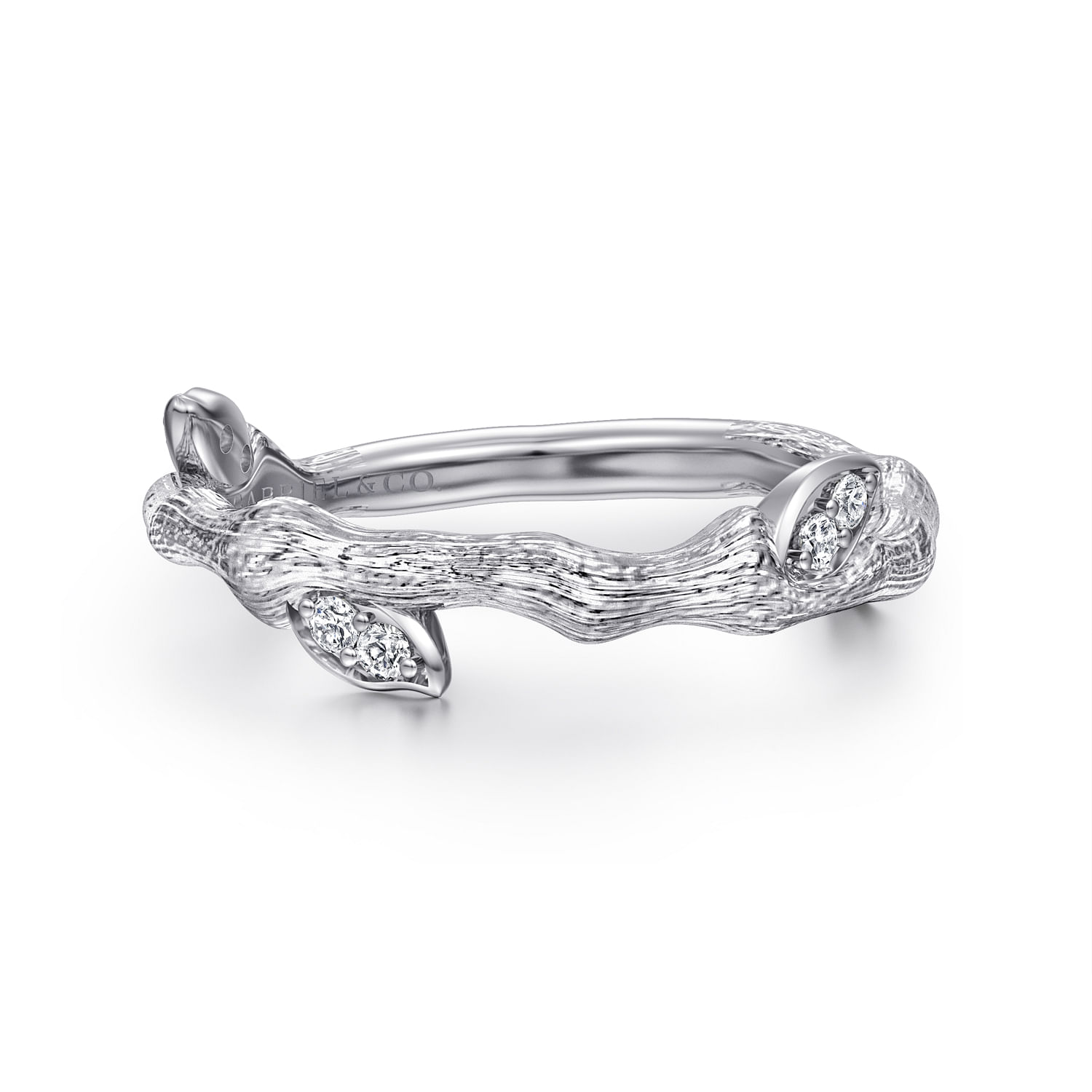 14k White Gold Diamond Stackable 14k White Gold Diamond Stackable