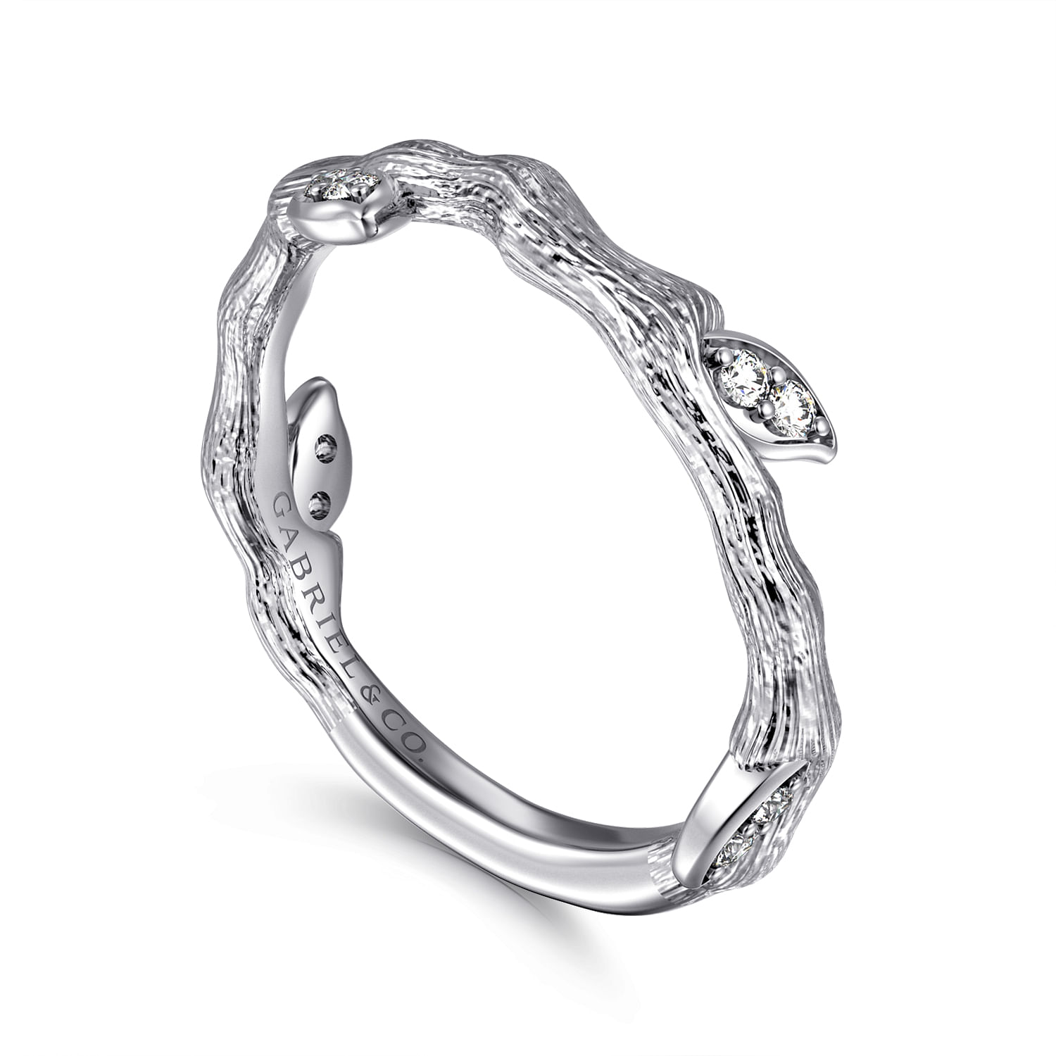 14k White Gold Diamond Stackable Ladies 14k White Gold Diamond Stackable Ladies