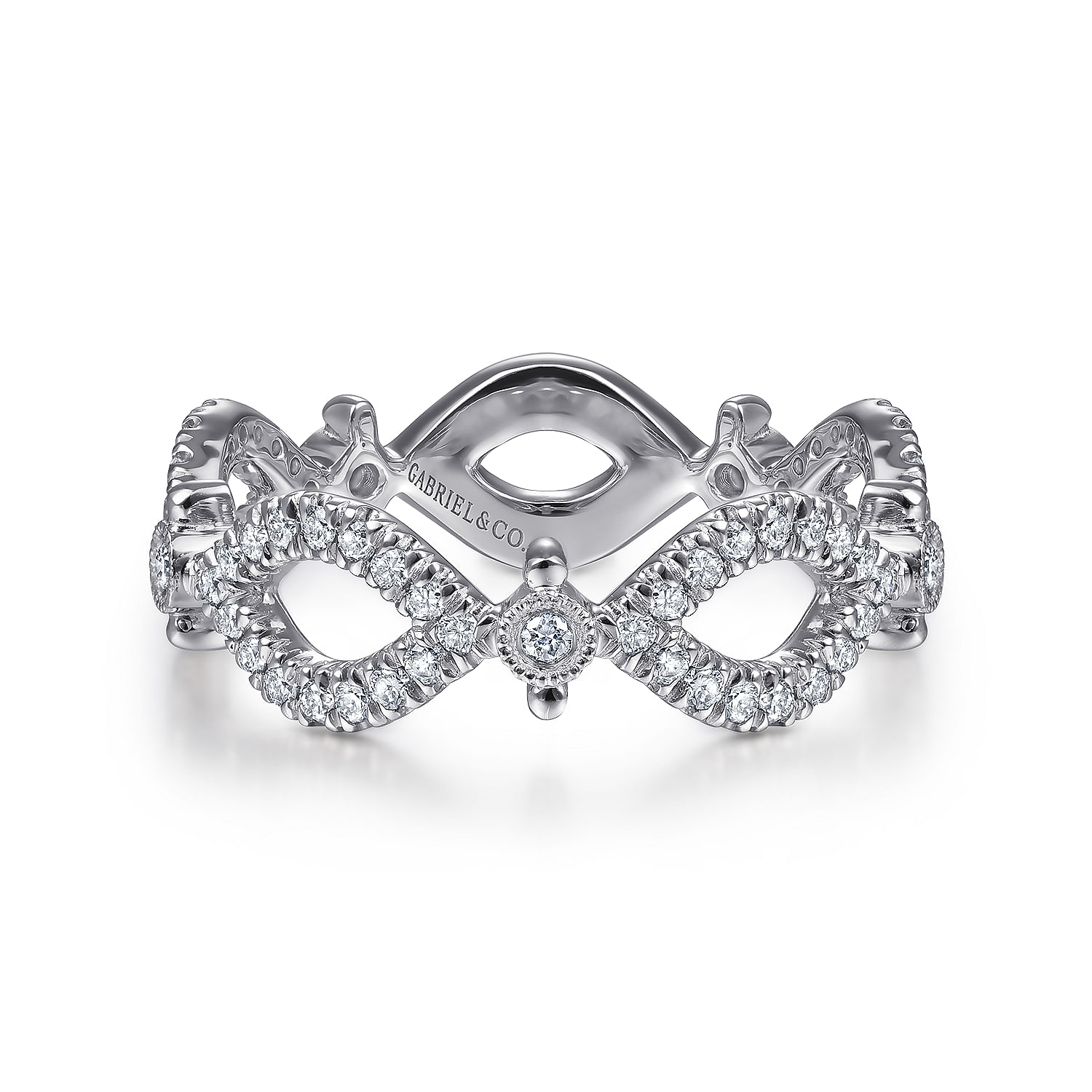 14k White Gold Diamond Stackable 14k White Gold Diamond Stackable