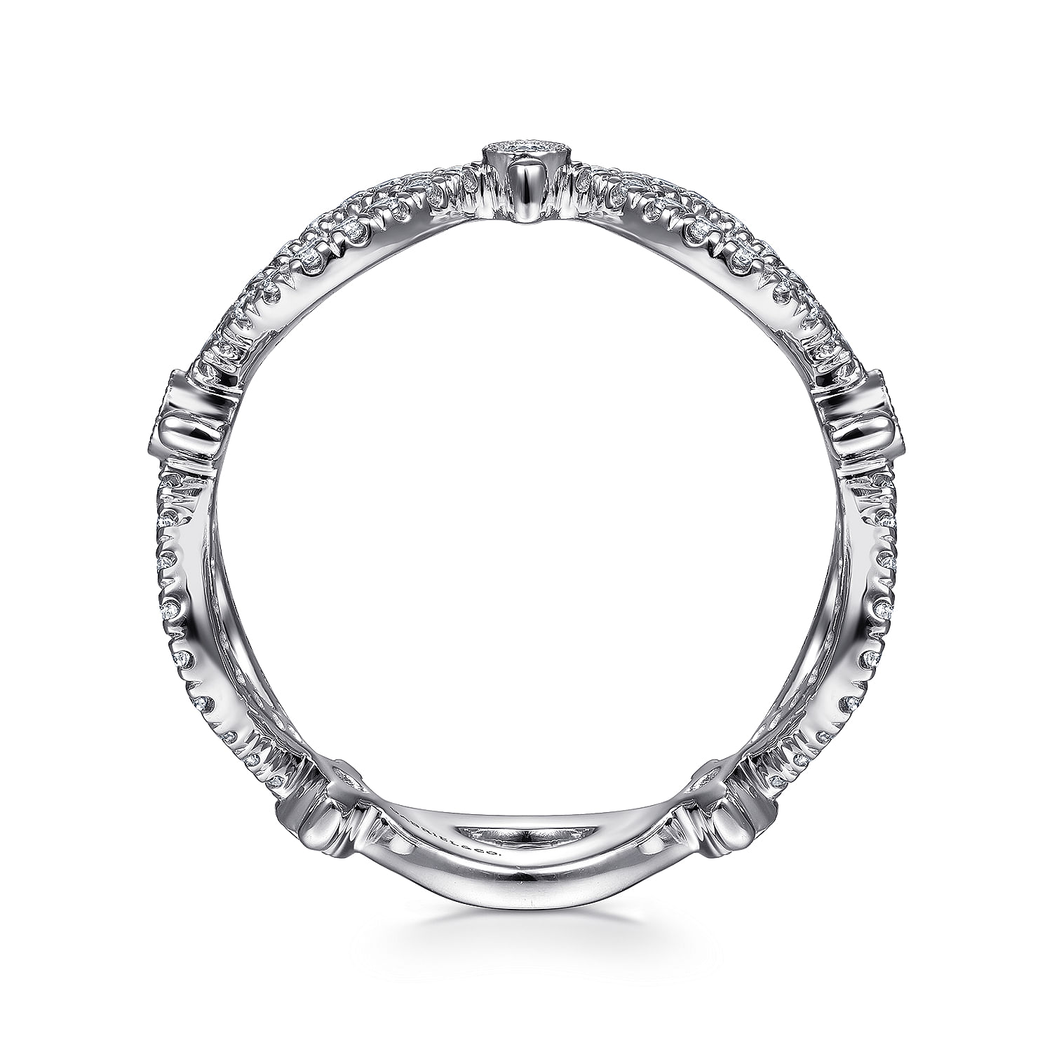 14k White Gold Diamond Stackable Ladies 14k White Gold Diamond Stackable Ladies