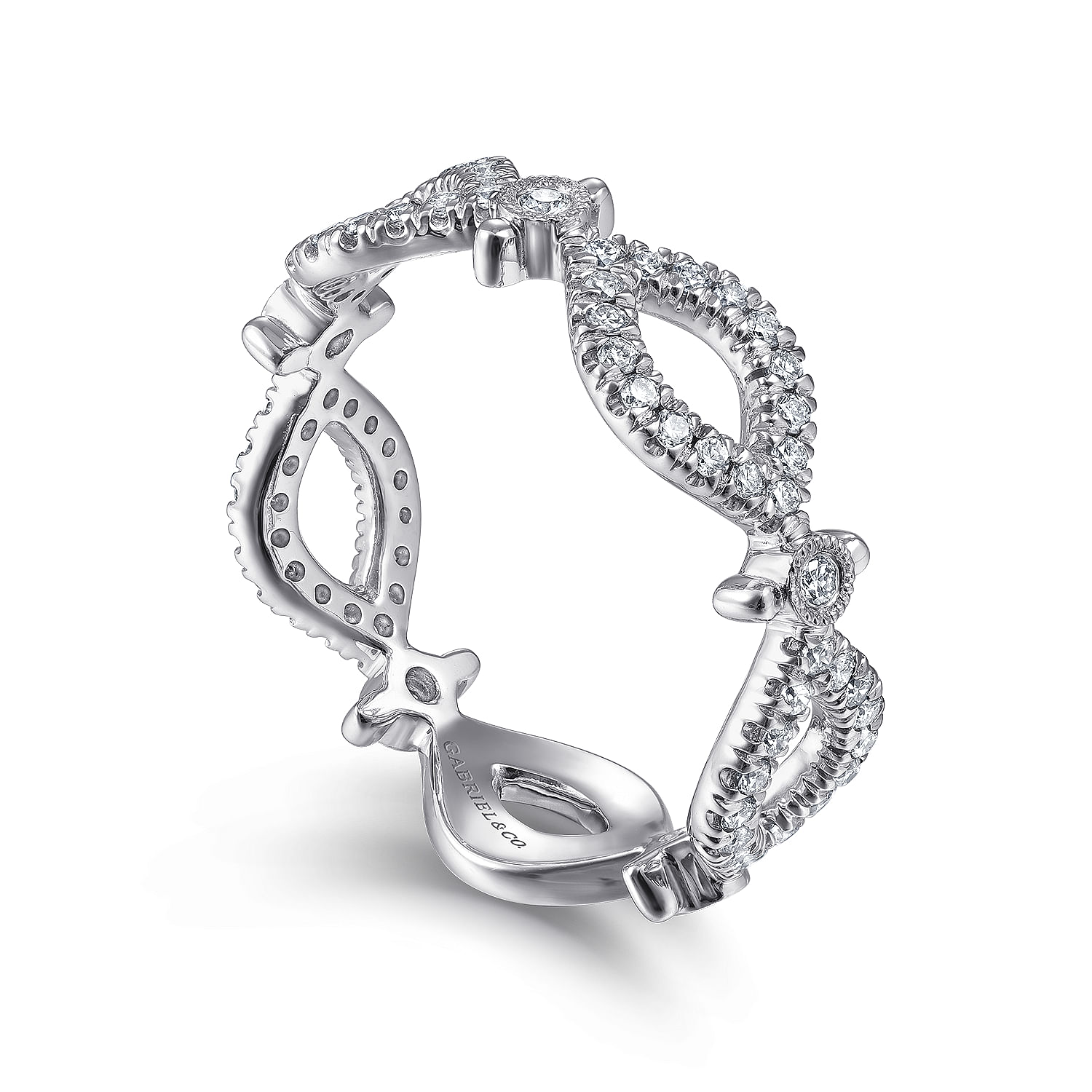 14k White Gold Diamond Stackable Ladies 14k White Gold Diamond Stackable Ladies
