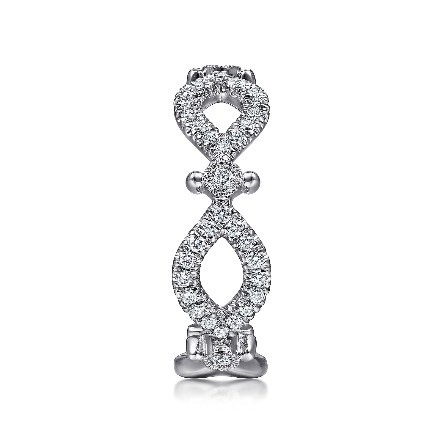 14k White Gold Diamond Stackable Ladies 14k White Gold Diamond Stackable Ladies