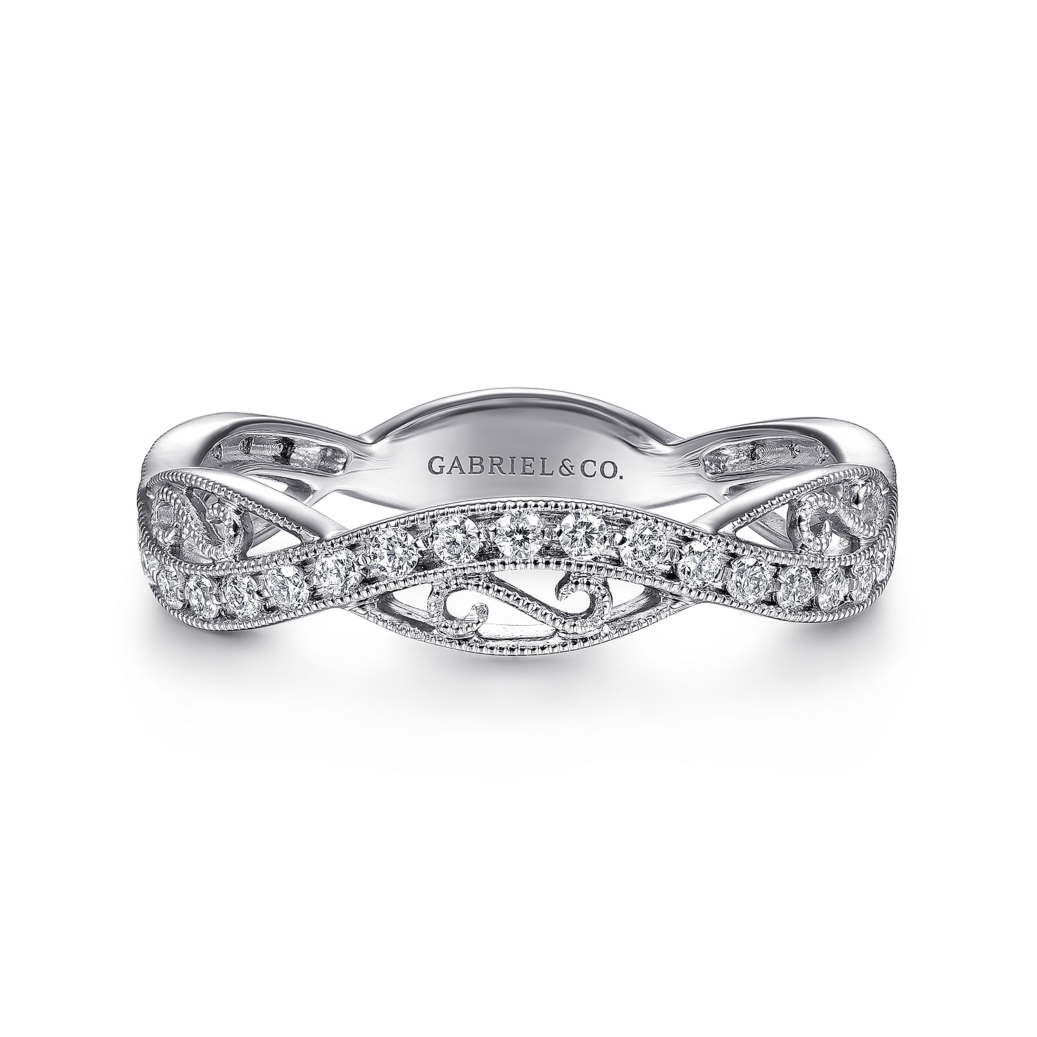 14k White Gold Diamond Stackable 14k White Gold Diamond Stackable