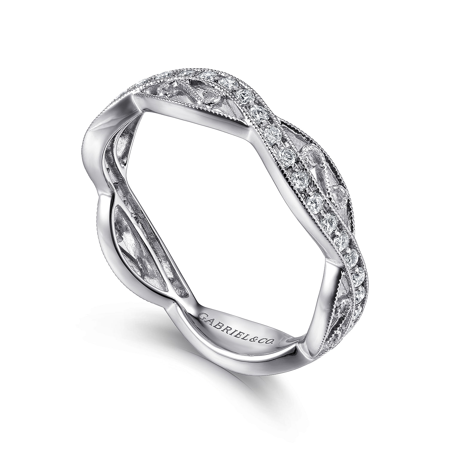 14k White Gold Diamond Stackable Ladies 14k White Gold Diamond Stackable Ladies