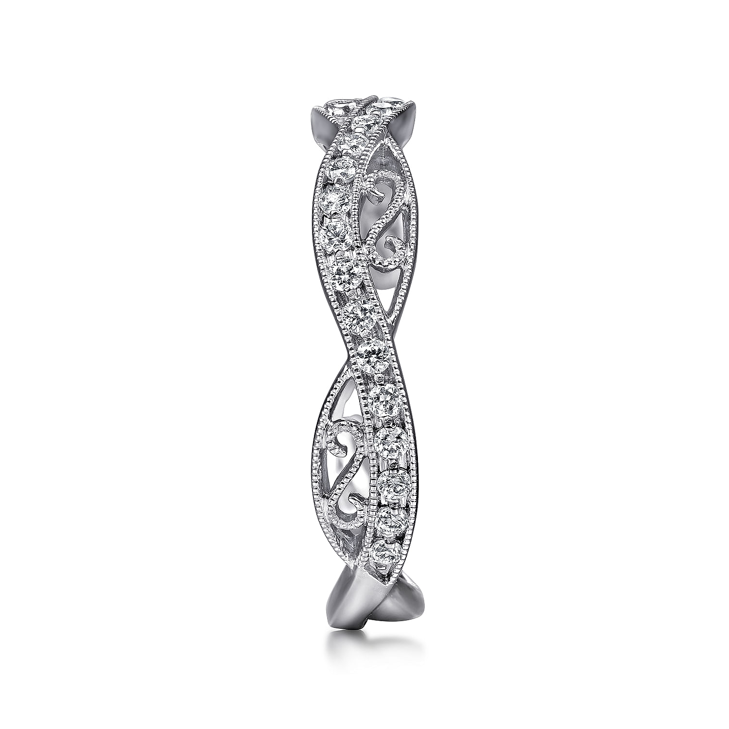 14k White Gold Diamond Stackable Ladies 14k White Gold Diamond Stackable Ladies