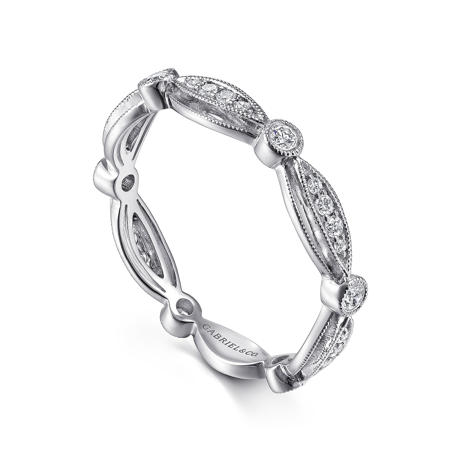 14k White Gold Diamond Stackable Ladies 14k White Gold Diamond Stackable Ladies