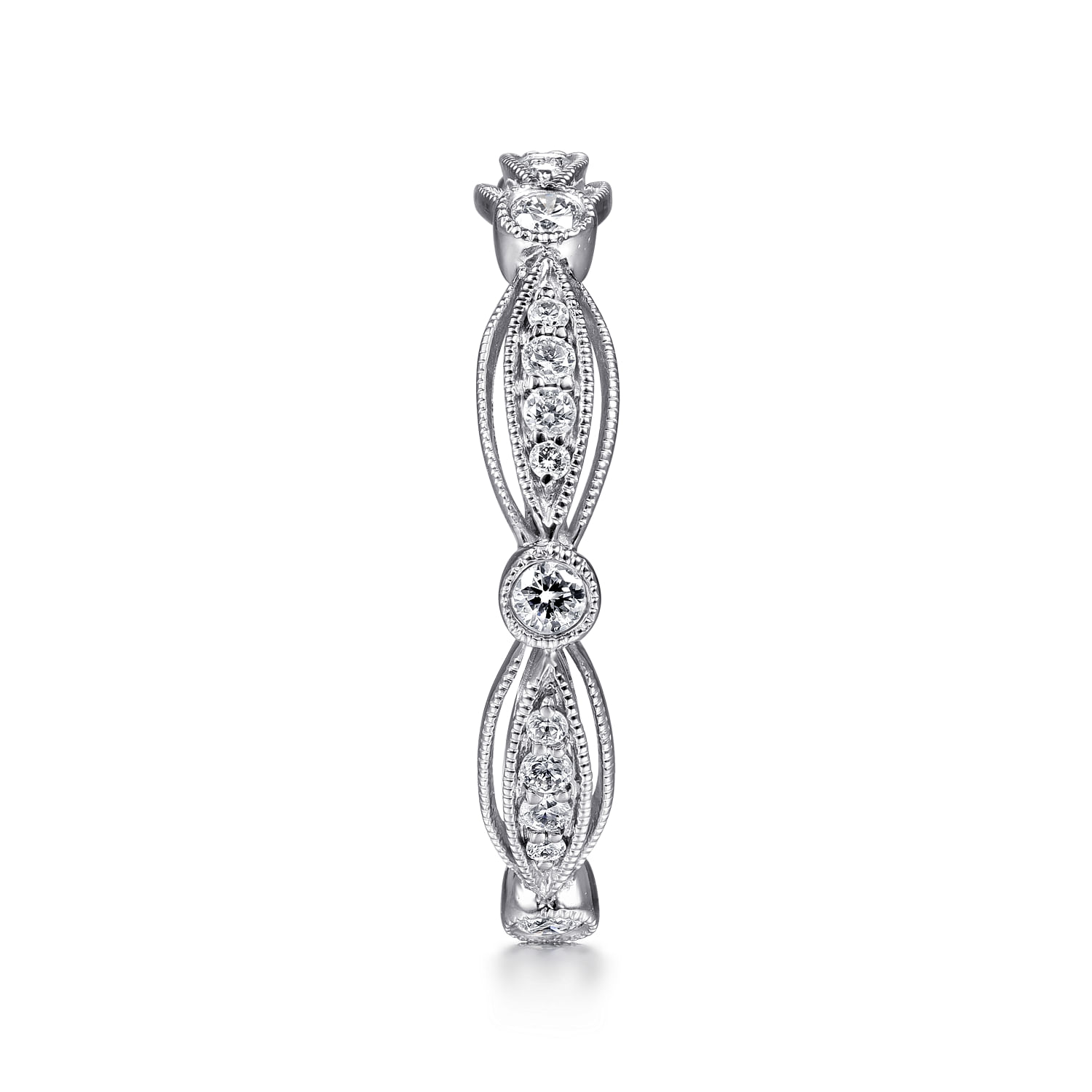 14k White Gold Diamond Stackable Ladies 14k White Gold Diamond Stackable Ladies