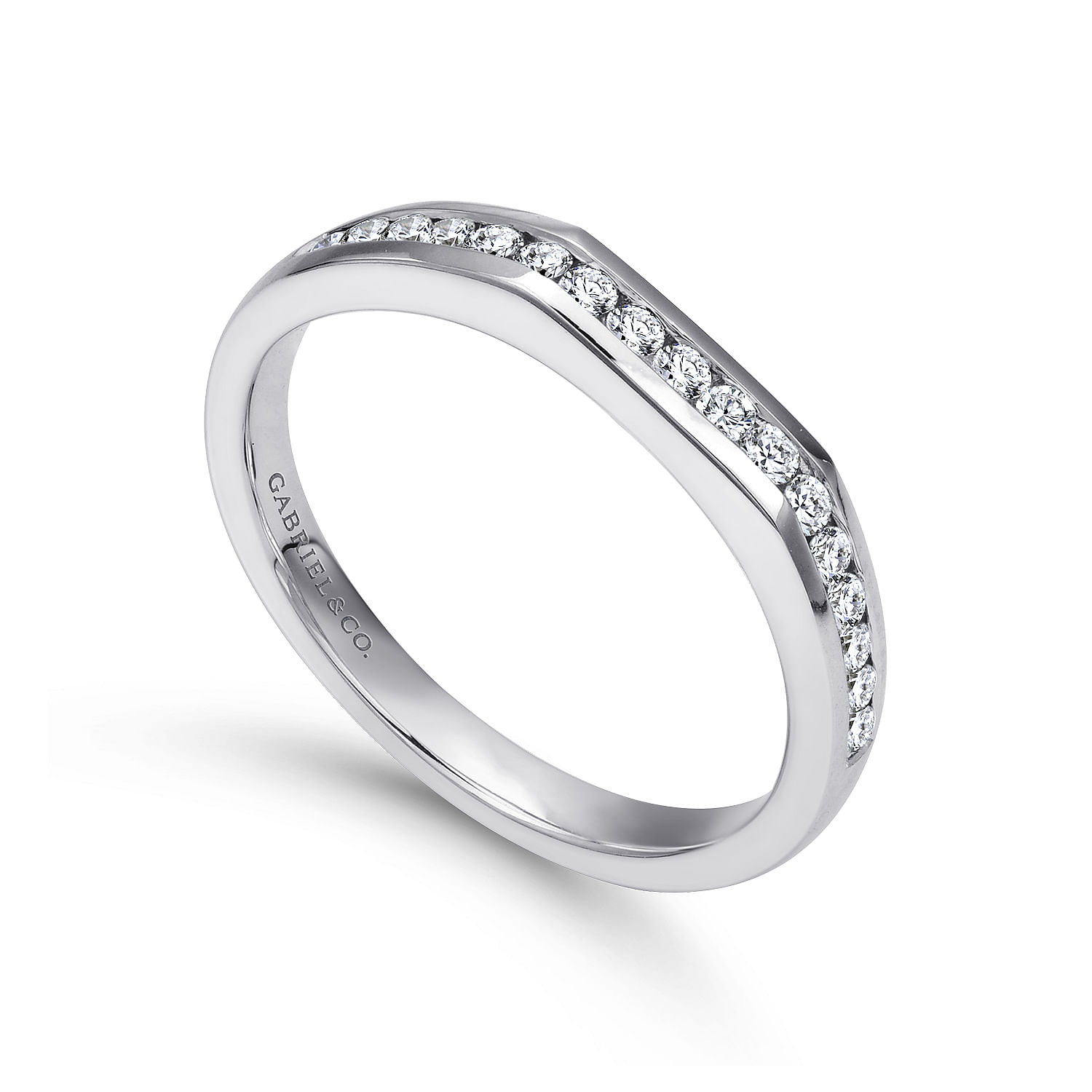 14k White Gold Diamond Straight Anniversary Band angle 3 14k White Gold Diamond Straight Anniversary Band angle 3