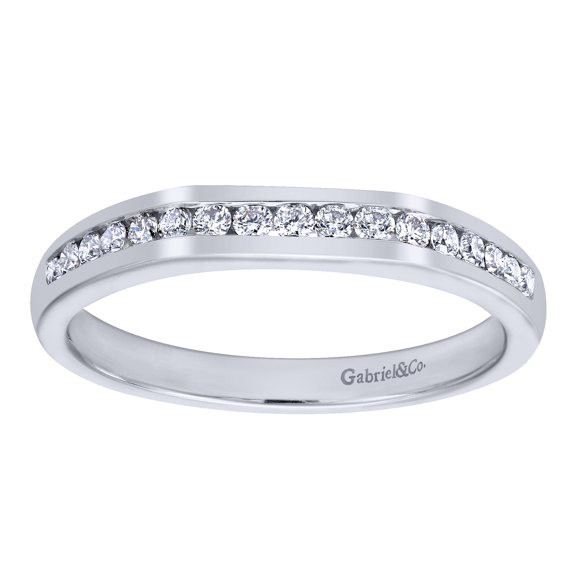 14k White Gold Diamond Straight Anniversary Band angle 5 14k White Gold Diamond Straight Anniversary Band angle 5