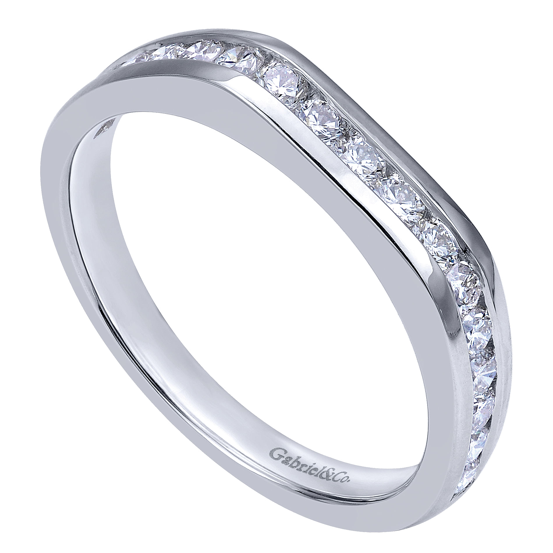 14k White Gold Diamond Straight Anniversary Band angle 3 14k White Gold Diamond Straight Anniversary Band angle 3