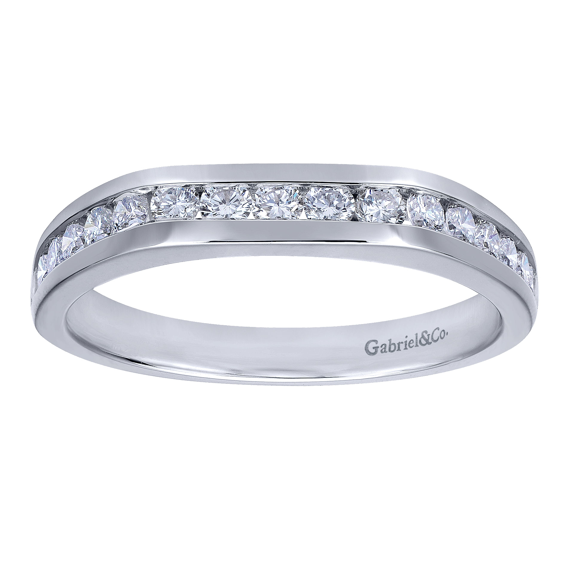 14k White Gold Diamond Straight Anniversary Band angle 5 14k White Gold Diamond Straight Anniversary Band angle 5
