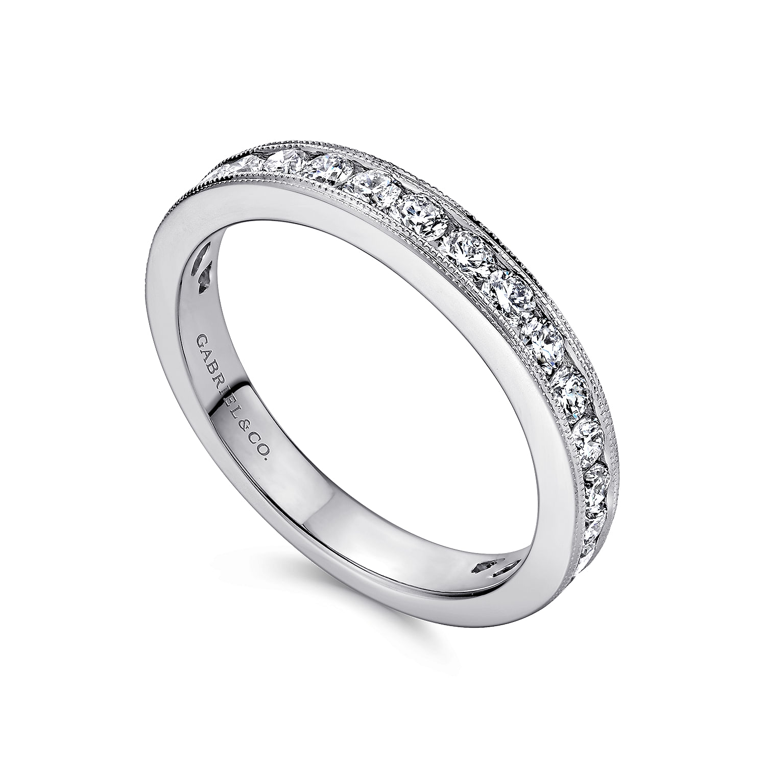 14k White Gold Diamond Straight Anniversary Band angle 3 14k White Gold Diamond Straight Anniversary Band angle 3