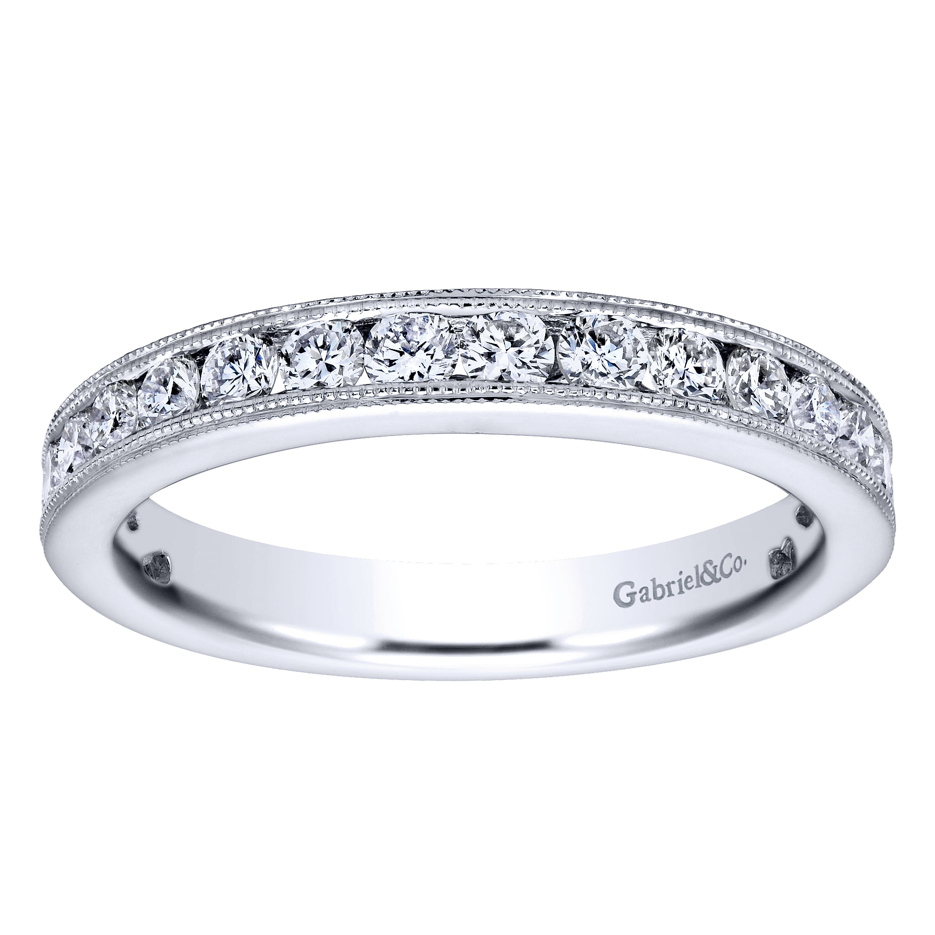 14k White Gold Diamond Straight Anniversary Band angle 5 14k White Gold Diamond Straight Anniversary Band angle 5