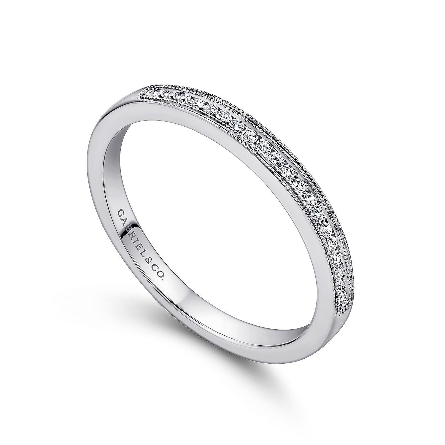14k White Gold Diamond Straight Anniversary Band angle 3 14k White Gold Diamond Straight Anniversary Band angle 3