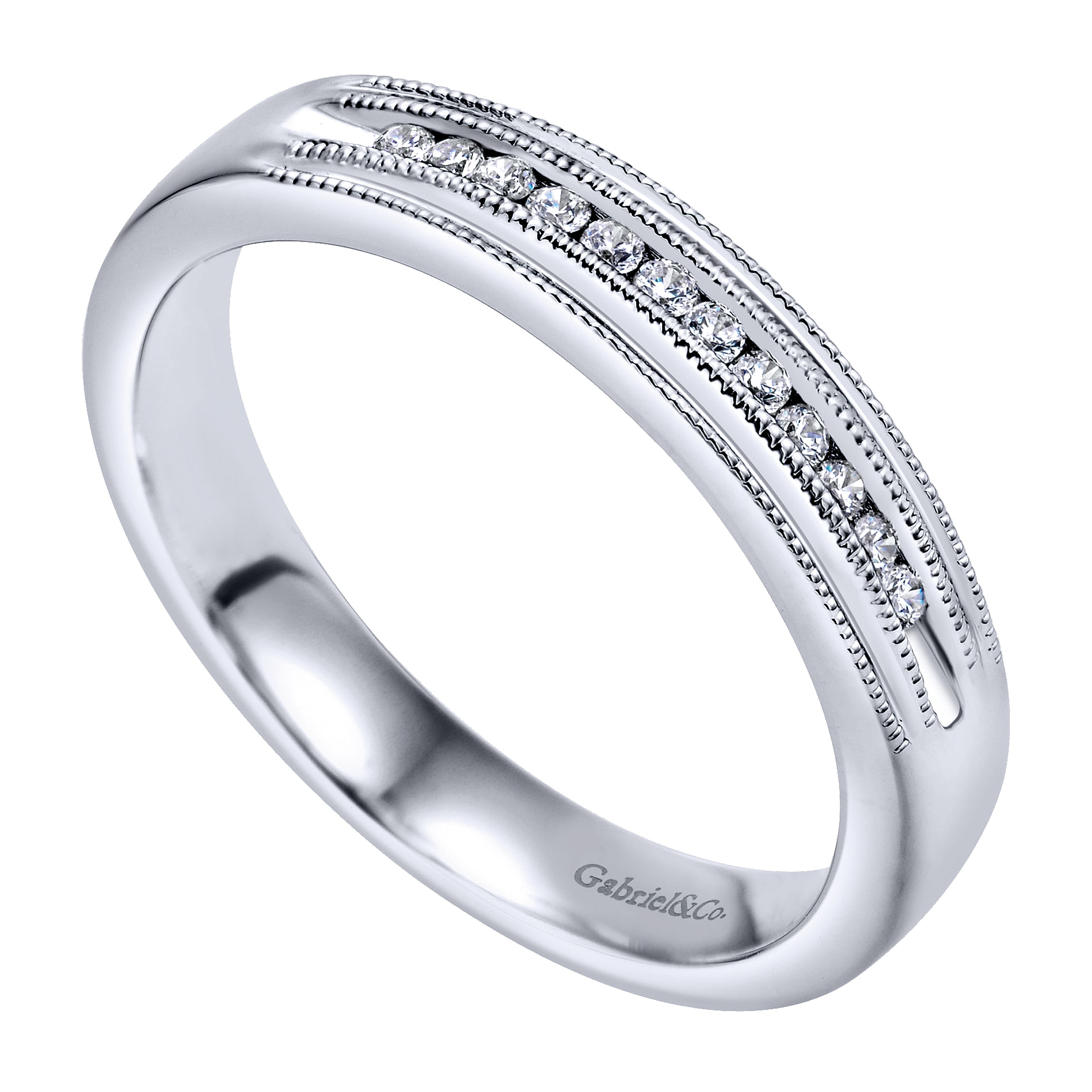 14k White Gold Diamond Straight Anniversary Band angle 3 14k White Gold Diamond Straight Anniversary Band angle 3