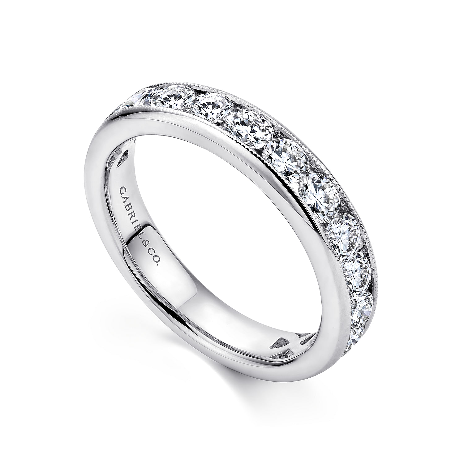 14k White Gold Diamond Straight Anniversary Band angle 3 14k White Gold Diamond Straight Anniversary Band angle 3