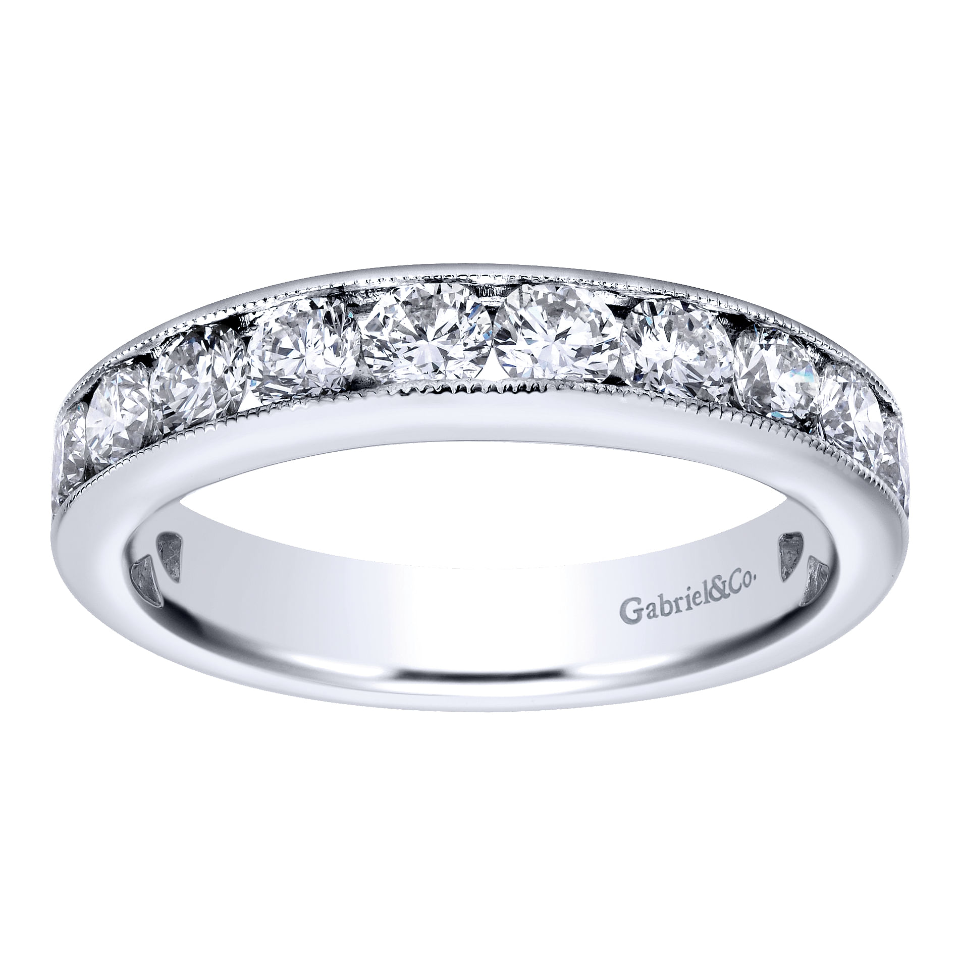 14k White Gold Diamond Straight Anniversary Band angle 5 14k White Gold Diamond Straight Anniversary Band angle 5