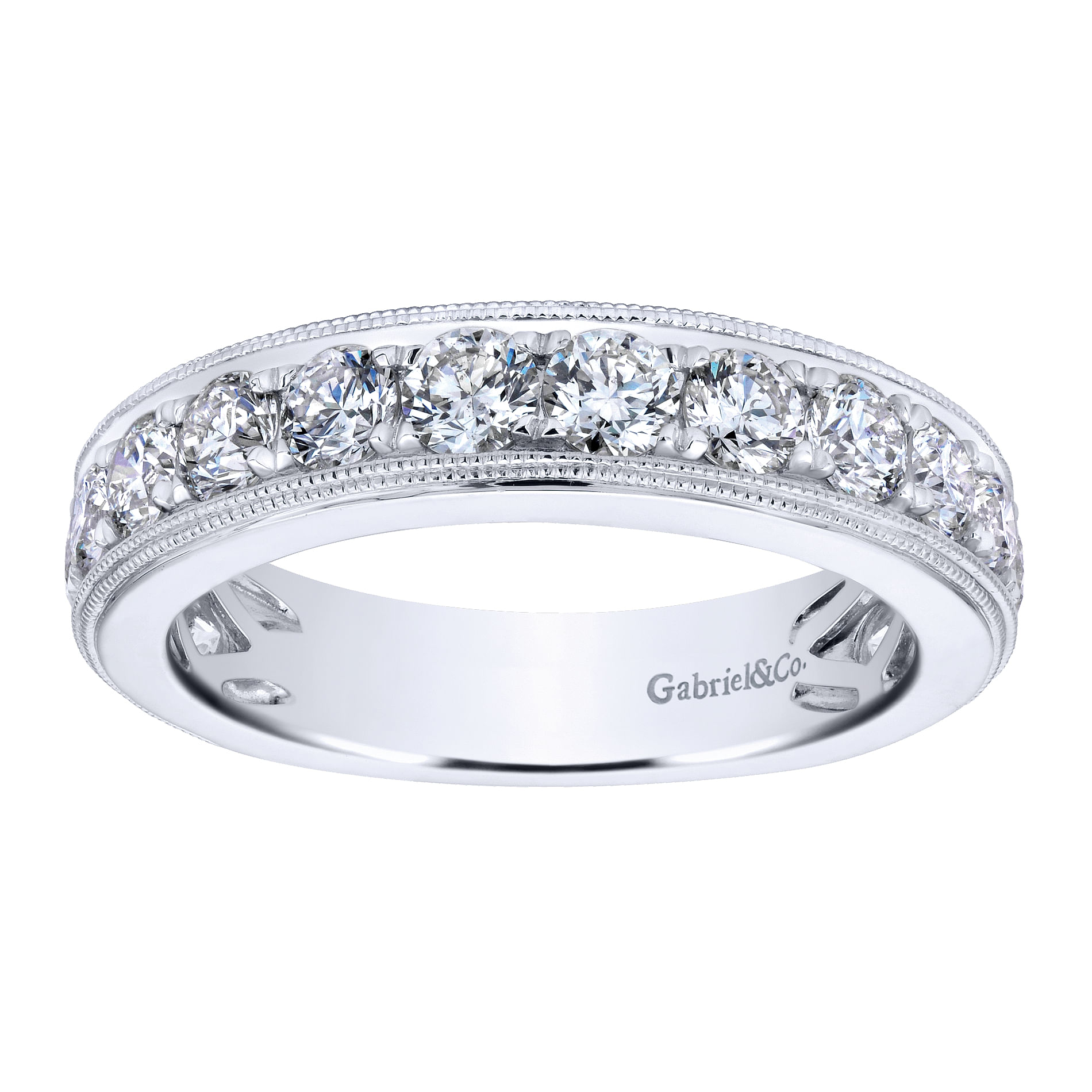 14k White Gold Diamond Straight Anniversary Band angle 5 14k White Gold Diamond Straight Anniversary Band angle 5