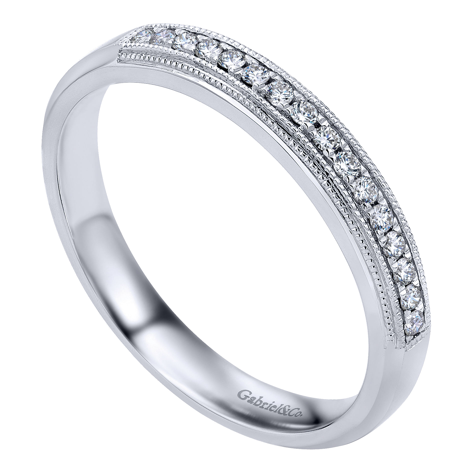 14k White Gold Diamond Straight Anniversary Band angle 3 14k White Gold Diamond Straight Anniversary Band angle 3