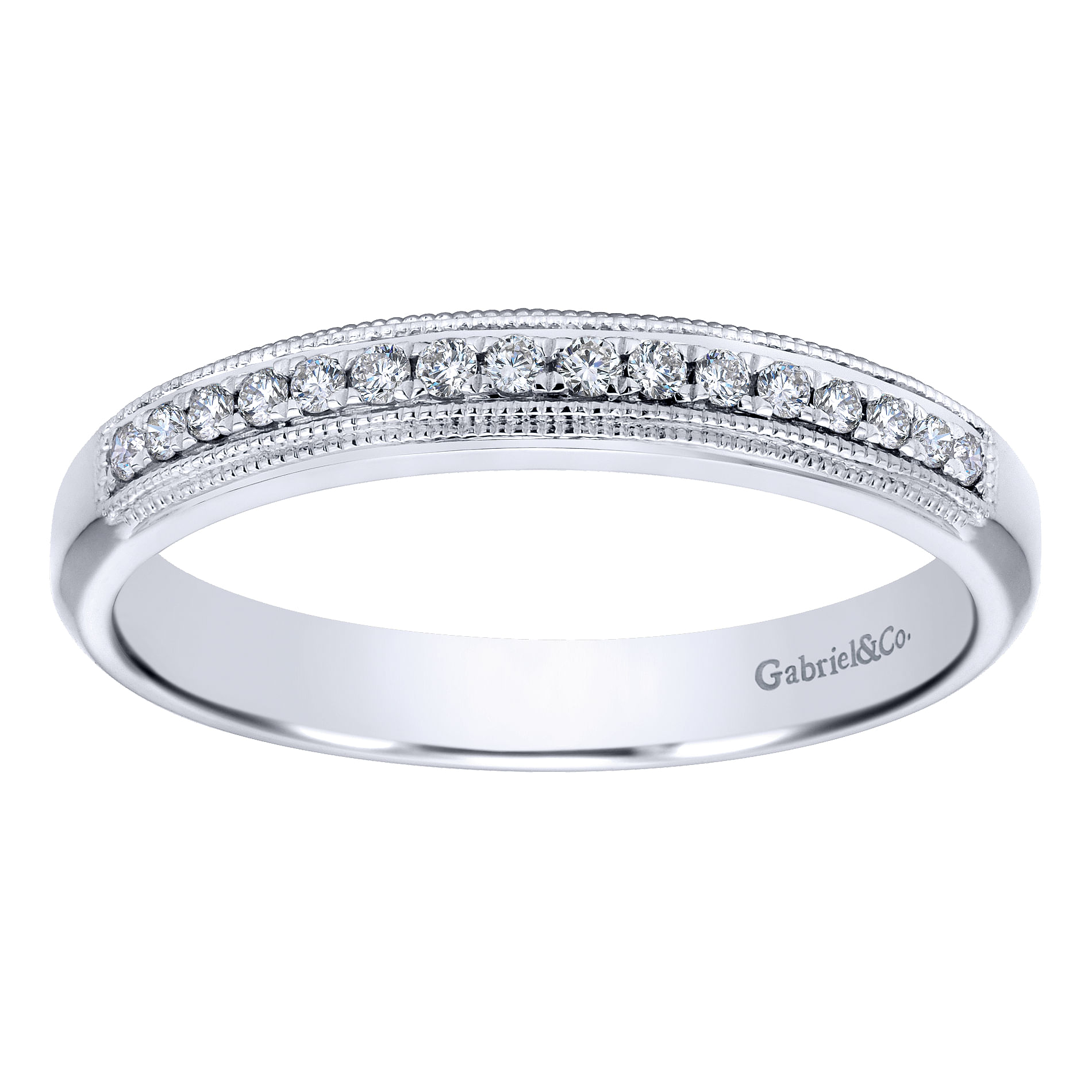 14k White Gold Diamond Straight Anniversary Band angle 5 14k White Gold Diamond Straight Anniversary Band angle 5