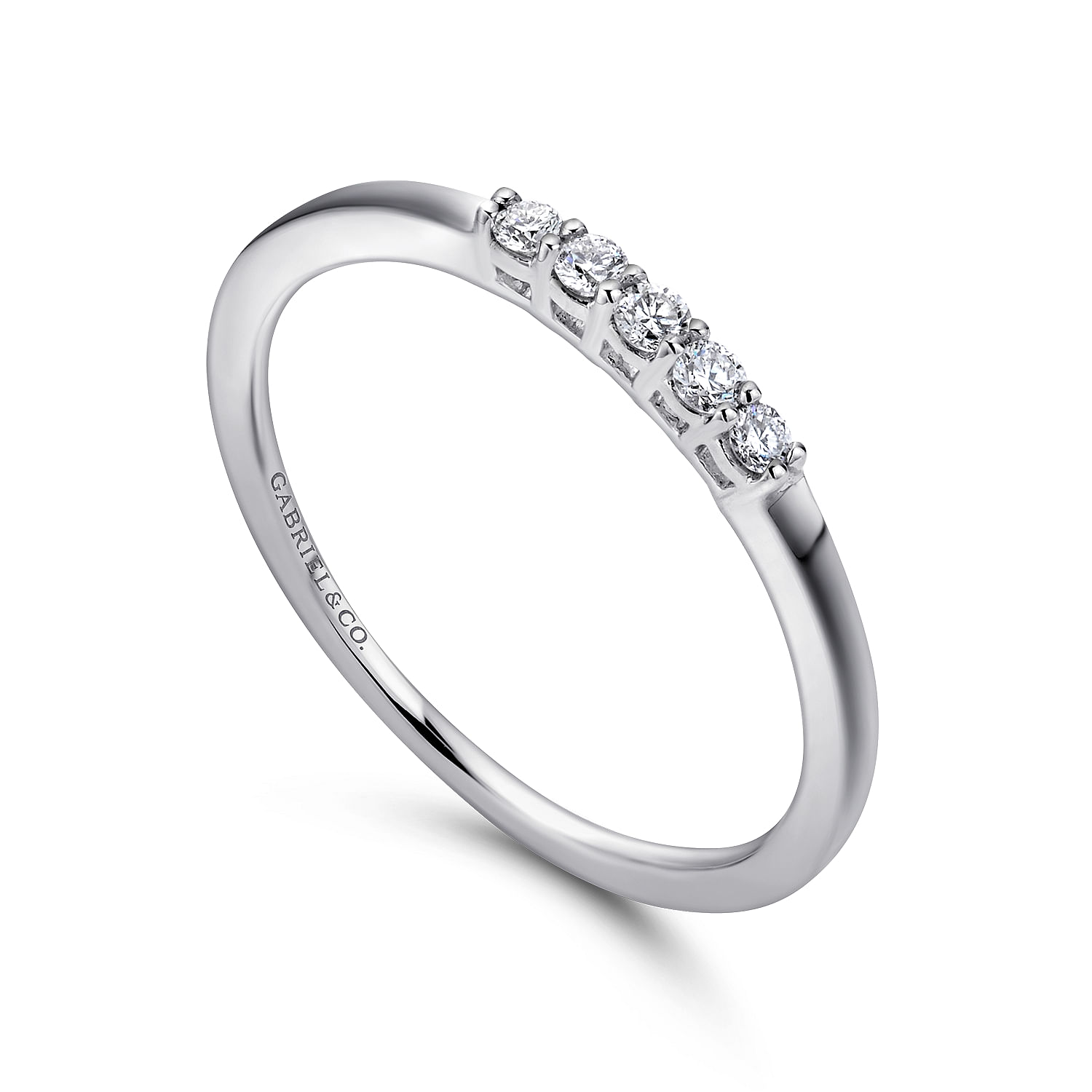 14k White Gold Diamond Straight Anniversary Band angle 3 14k White Gold Diamond Straight Anniversary Band angle 3
