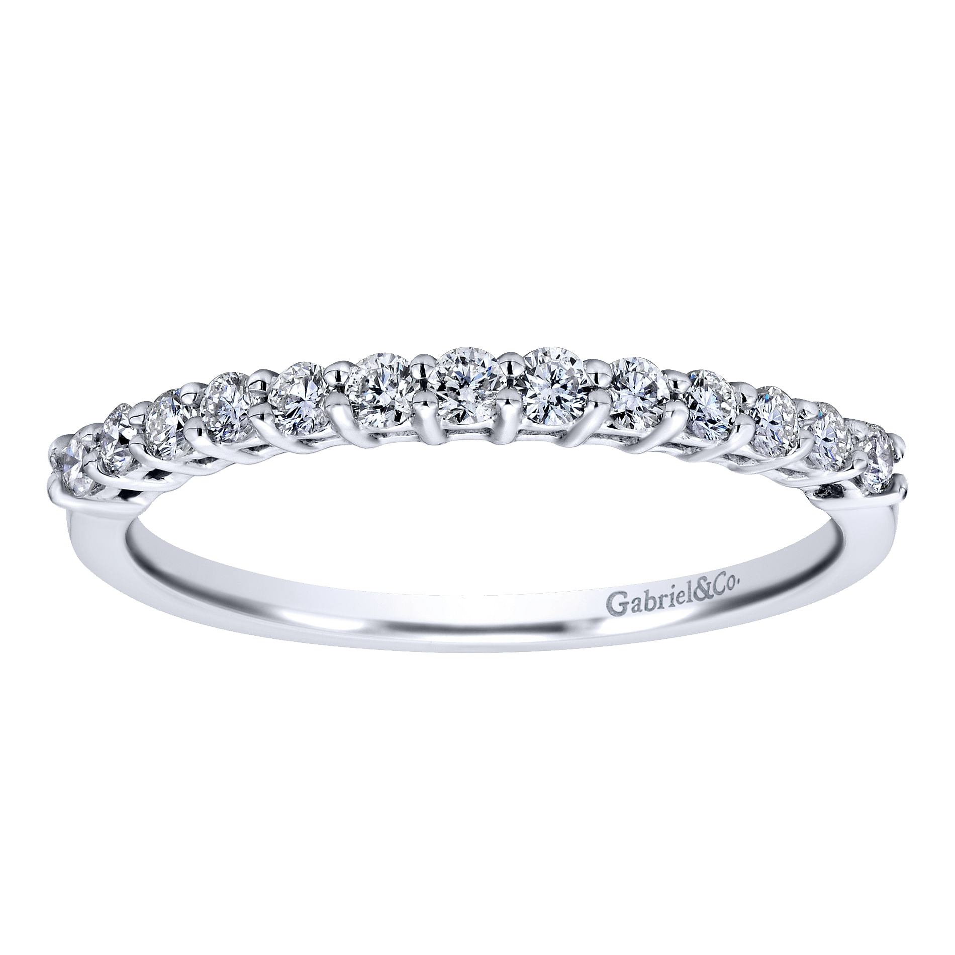 14k White Gold Diamond Straight Anniversary Band angle 5 14k White Gold Diamond Straight Anniversary Band angle 5